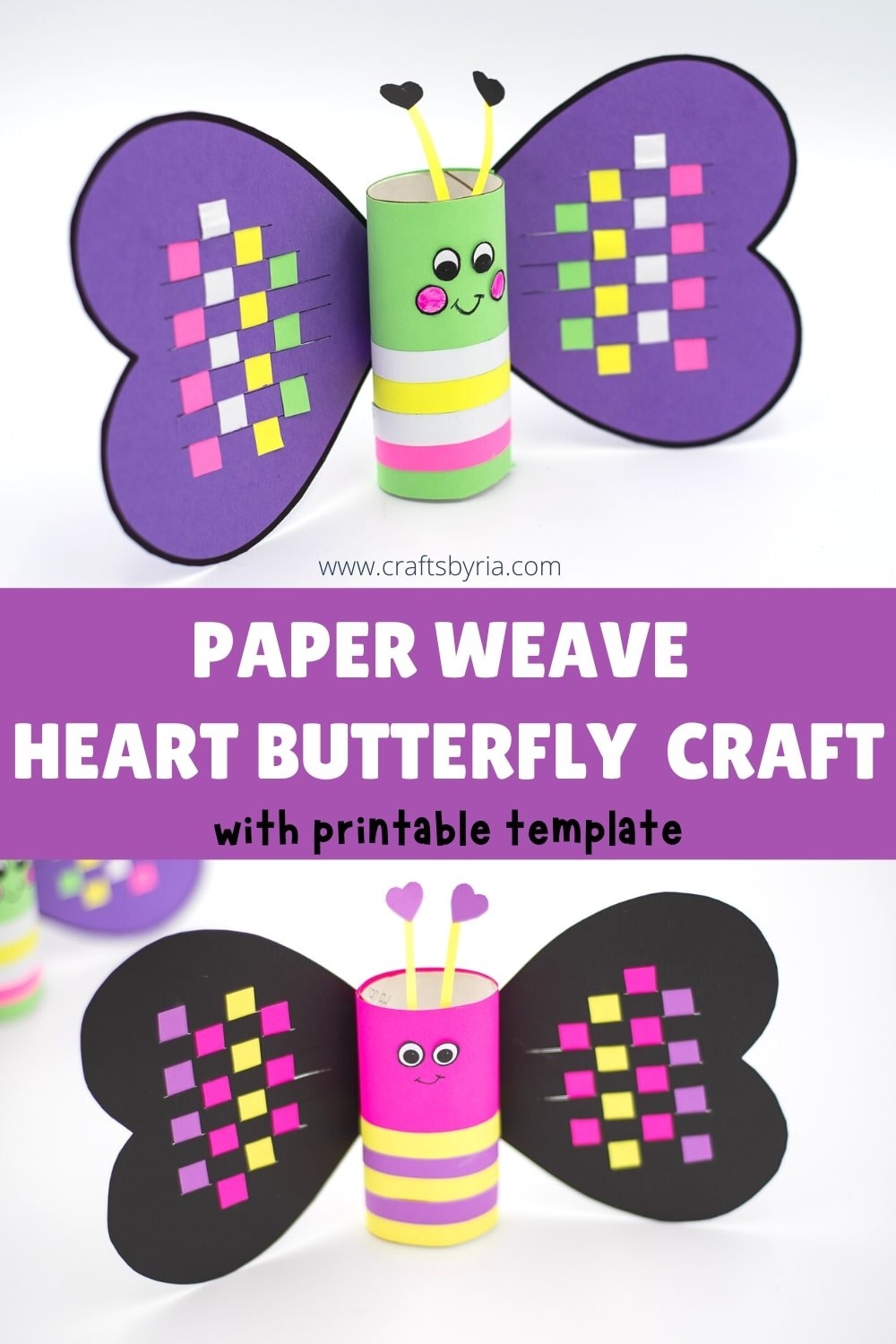 Paper Weaving Heart Butterfly Craft Crafts By Ria