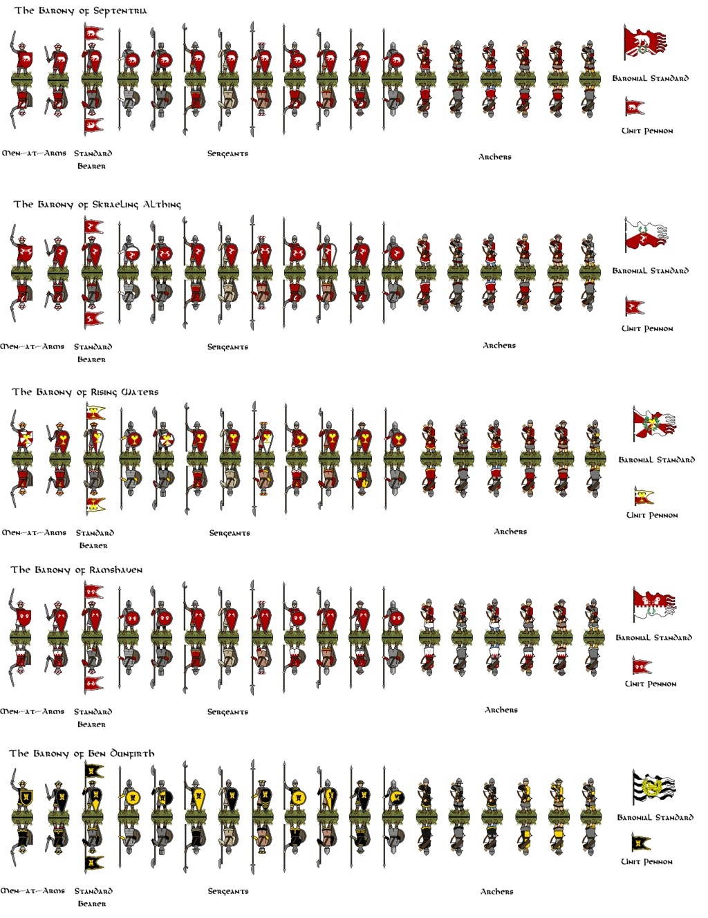 Papercraft Miniatures Paper Minis Baronial Levies By Knightorder 