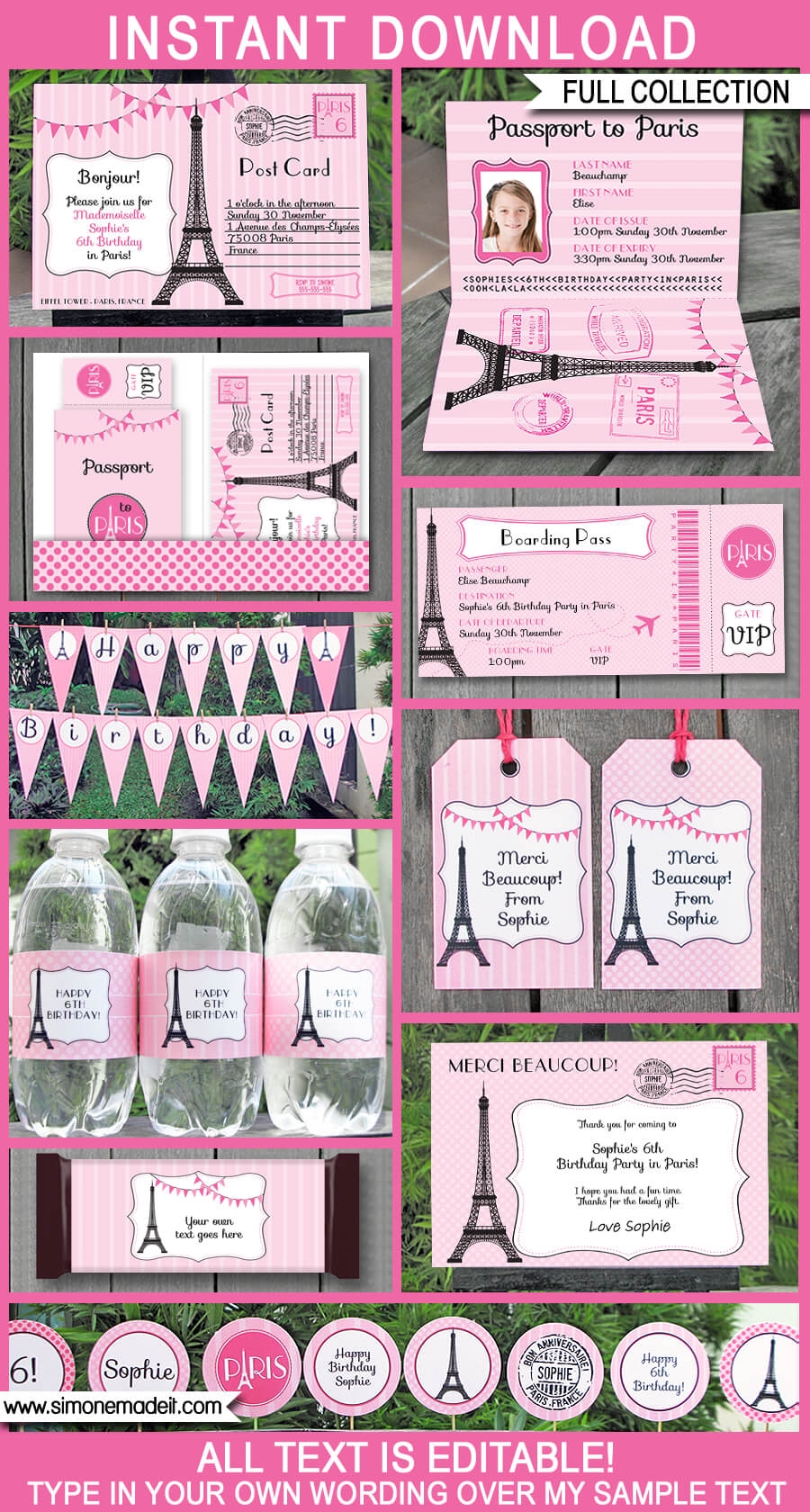 Paris Party Printables Invitations U0026 Decorations Pink Paris Party Printables Invitations U0026 Decorations Pink