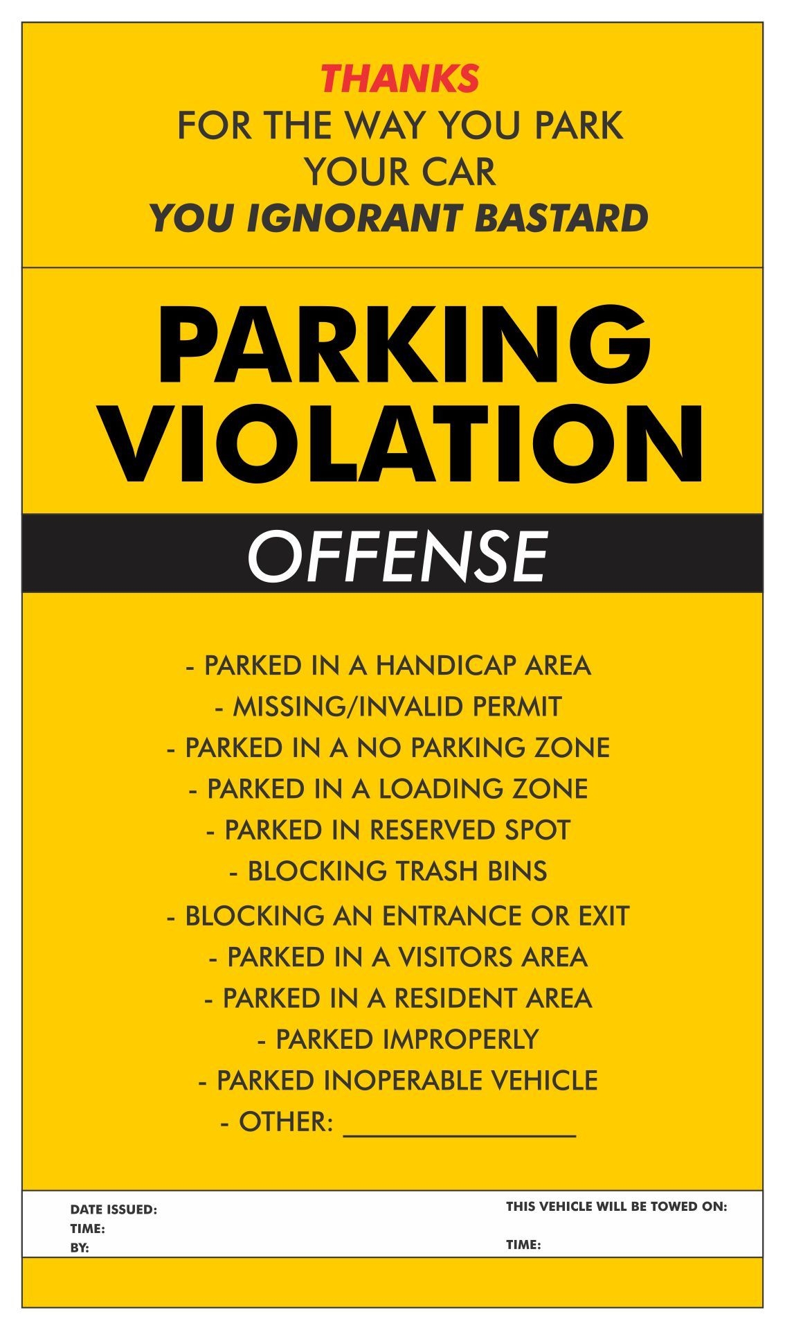 Free Printable Parking Violation Notice Template Free Printable Parking Violation Notice Template