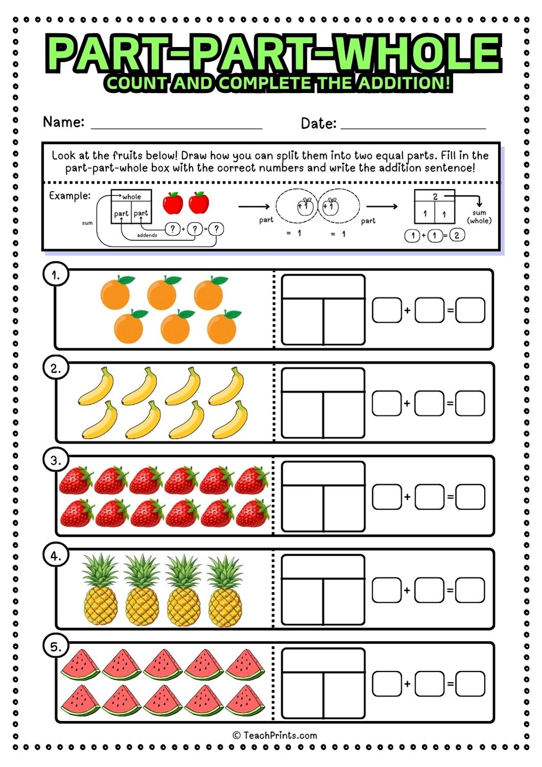 Free Printable Part Part Whole Template