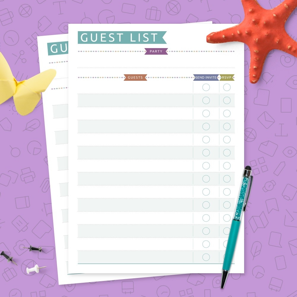 Free Printable Party Guest List Template
