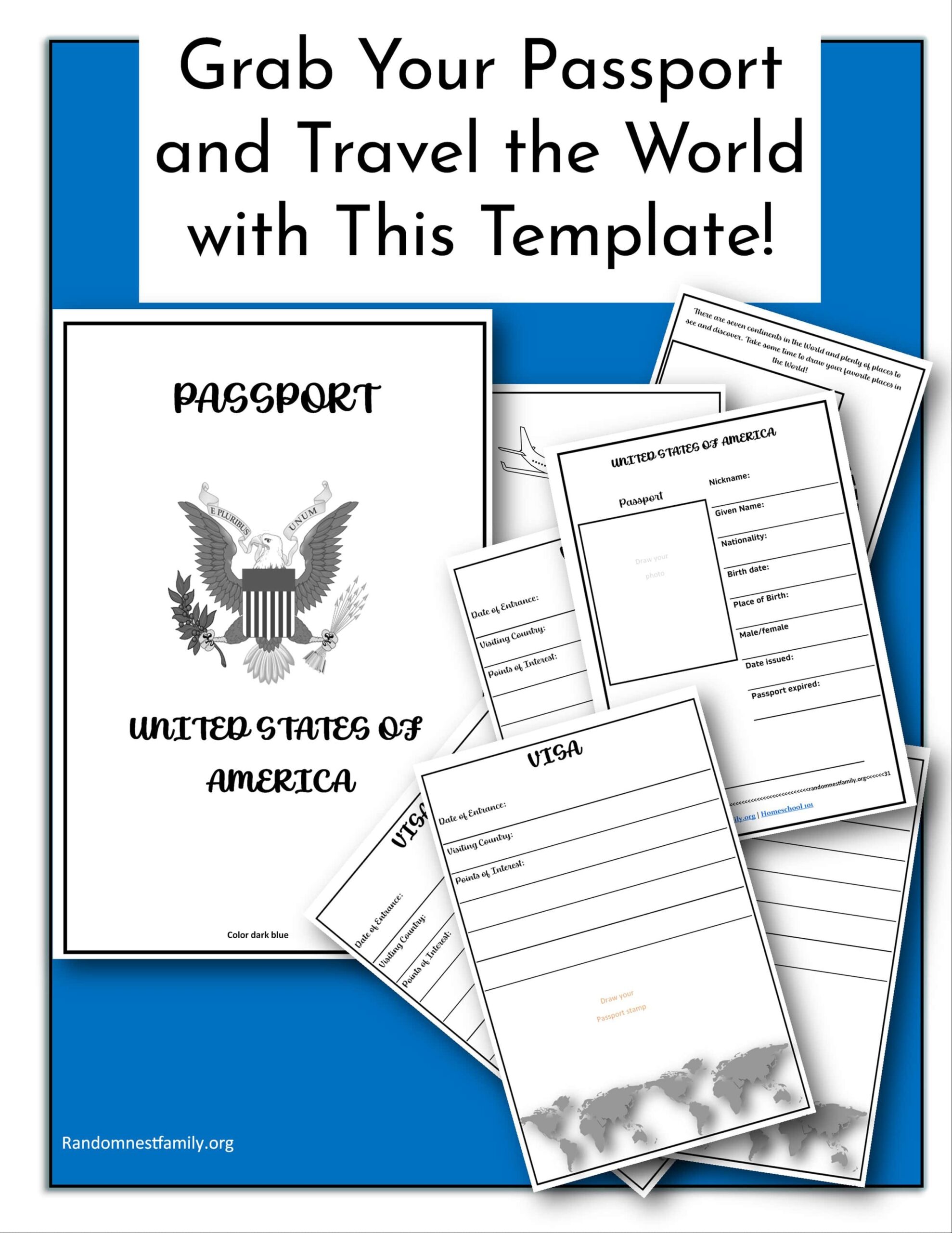 Free Printable Passport Template For Teachers