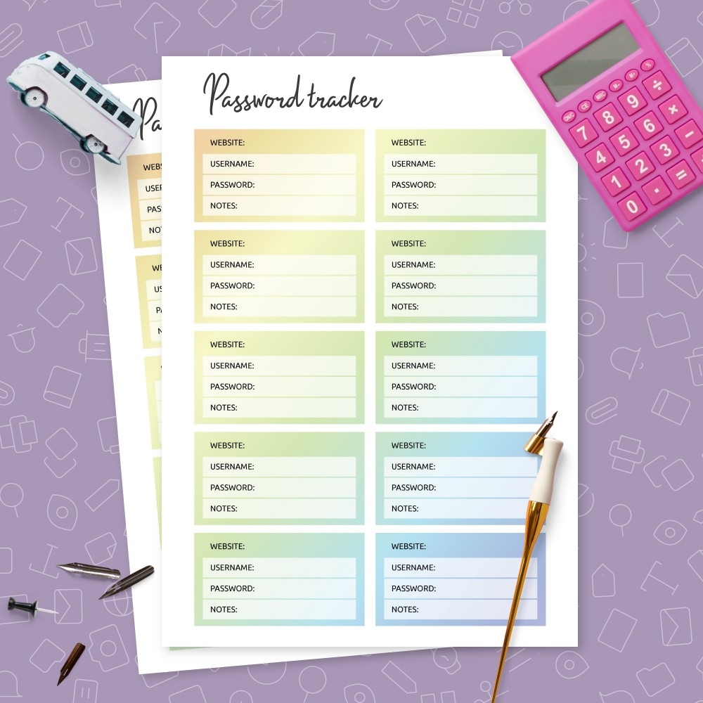 Free Printable Password Templates Free Printable Password Templates