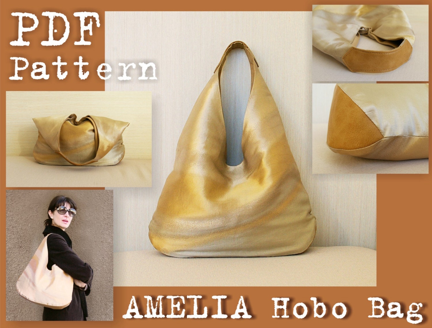 PDF Sewing Pattern To Make Amelia Hobo Bag INSTANT DOWNLOAD Large Slouch Shoulder Fabric Leather Handbag Minimalist Bag Women s Urban Bag Etsy