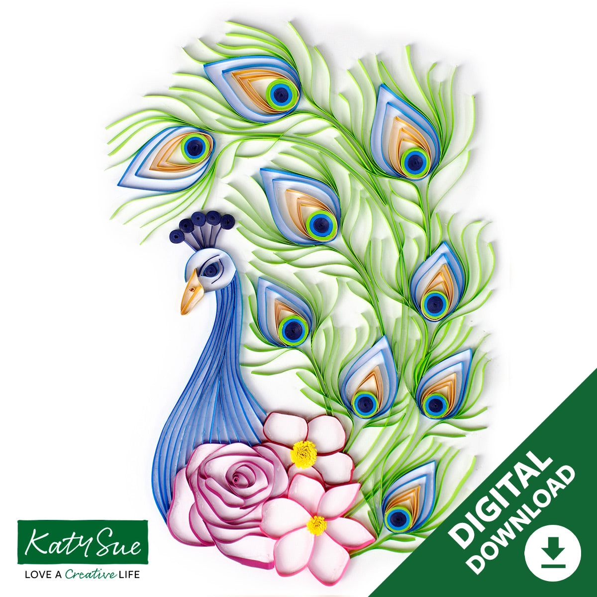 Peacock Digital Quilling Template Katy Sue Designs Peacock Digital Quilling Template Katy Sue Designs