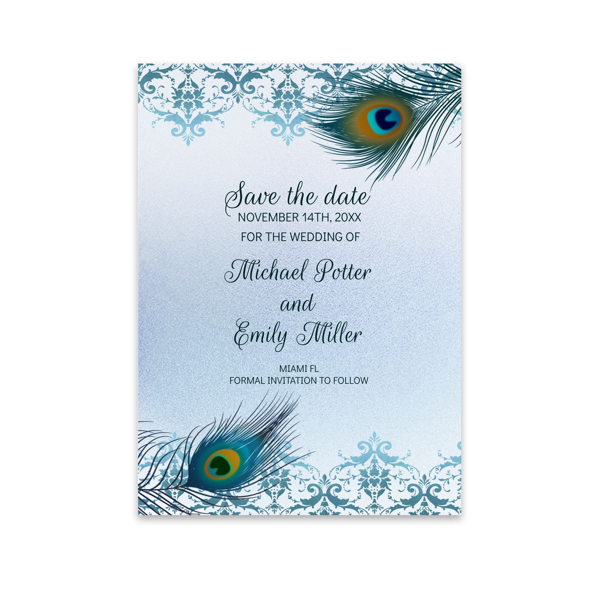 Free Printable Peacock Wedding Invitation Templates