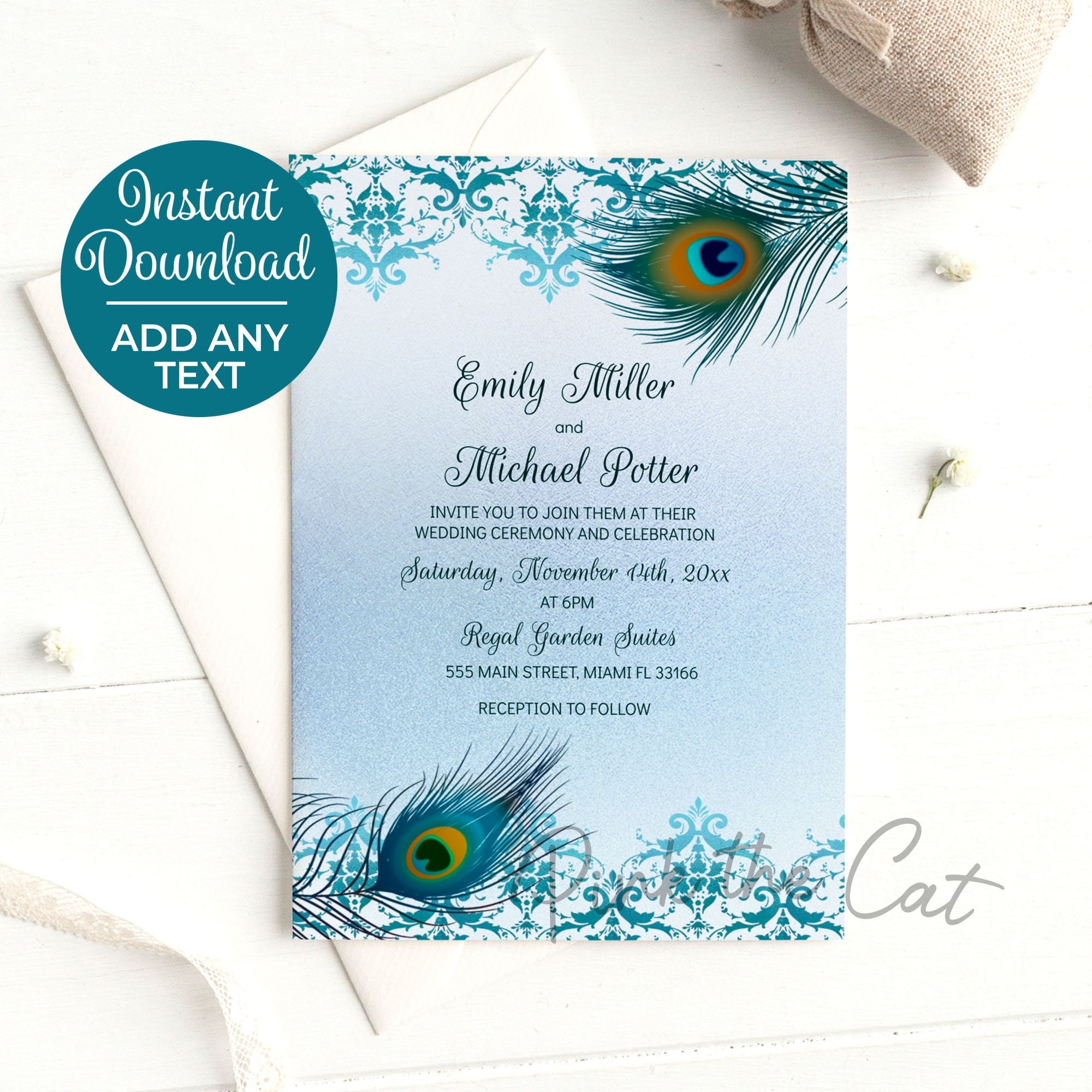Free Printable Peacock Wedding Program Templates