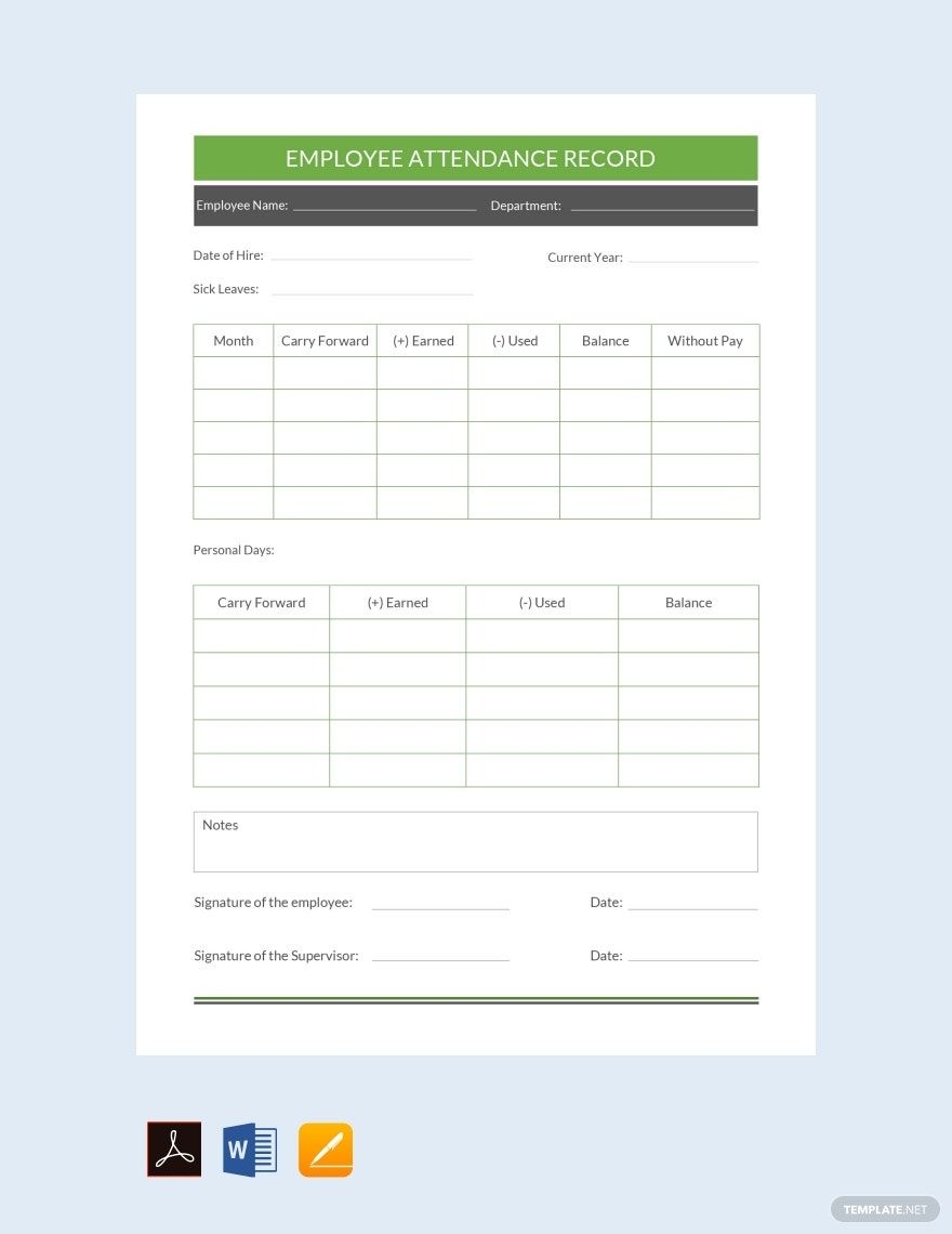 Personnel Record Form Template In PDF Pages Word Google Docs Download Template