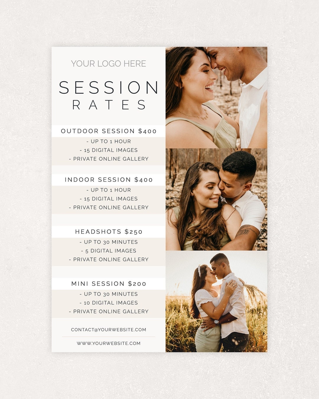 Free Printable Photography Price List Template Free Printable Photography Price List Template