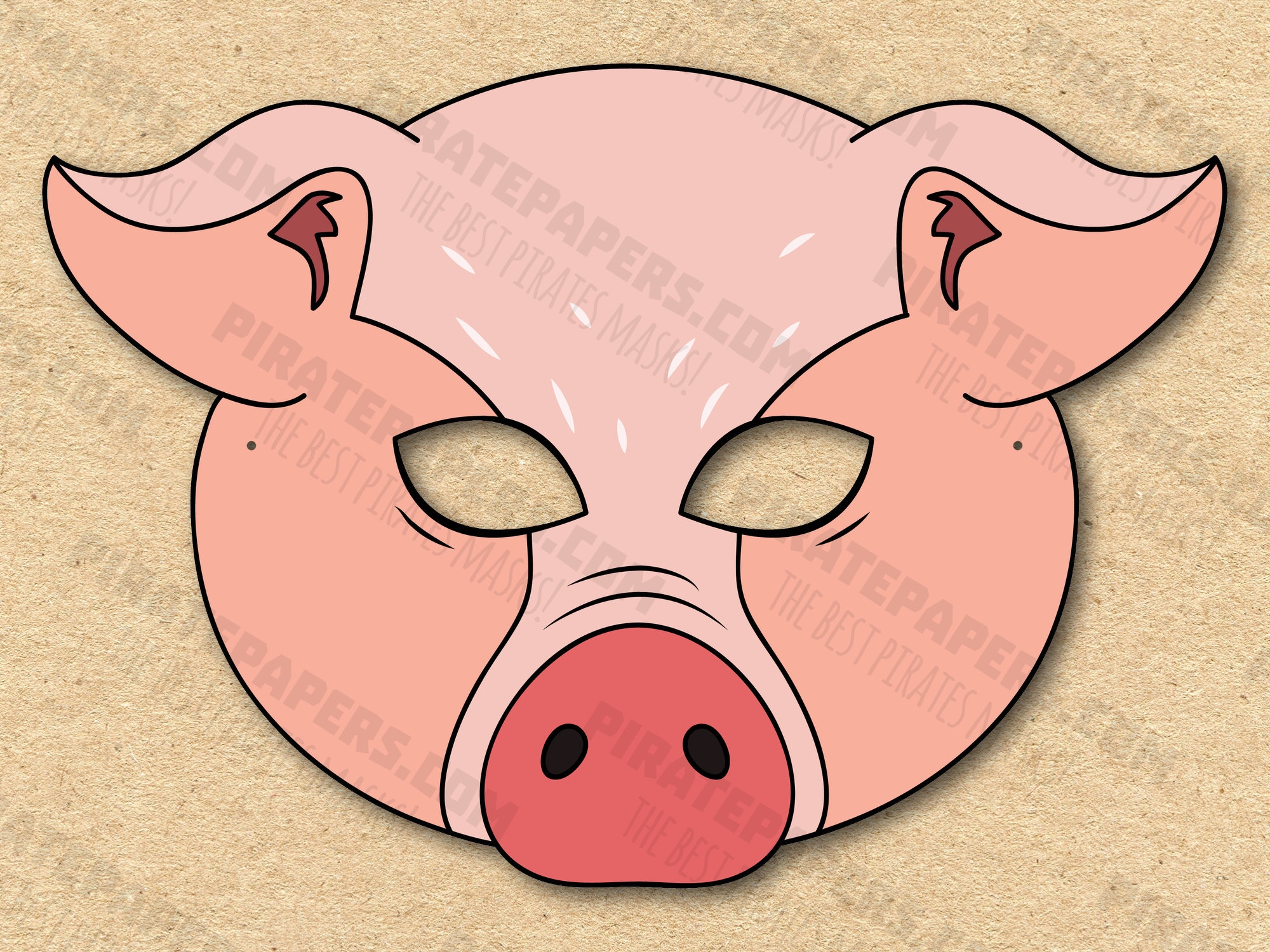 Pig Mask Printable Paper DIY For Kids And Adults PDF Template Instant Download For Birthdays Halloween Party Costumes Etsy