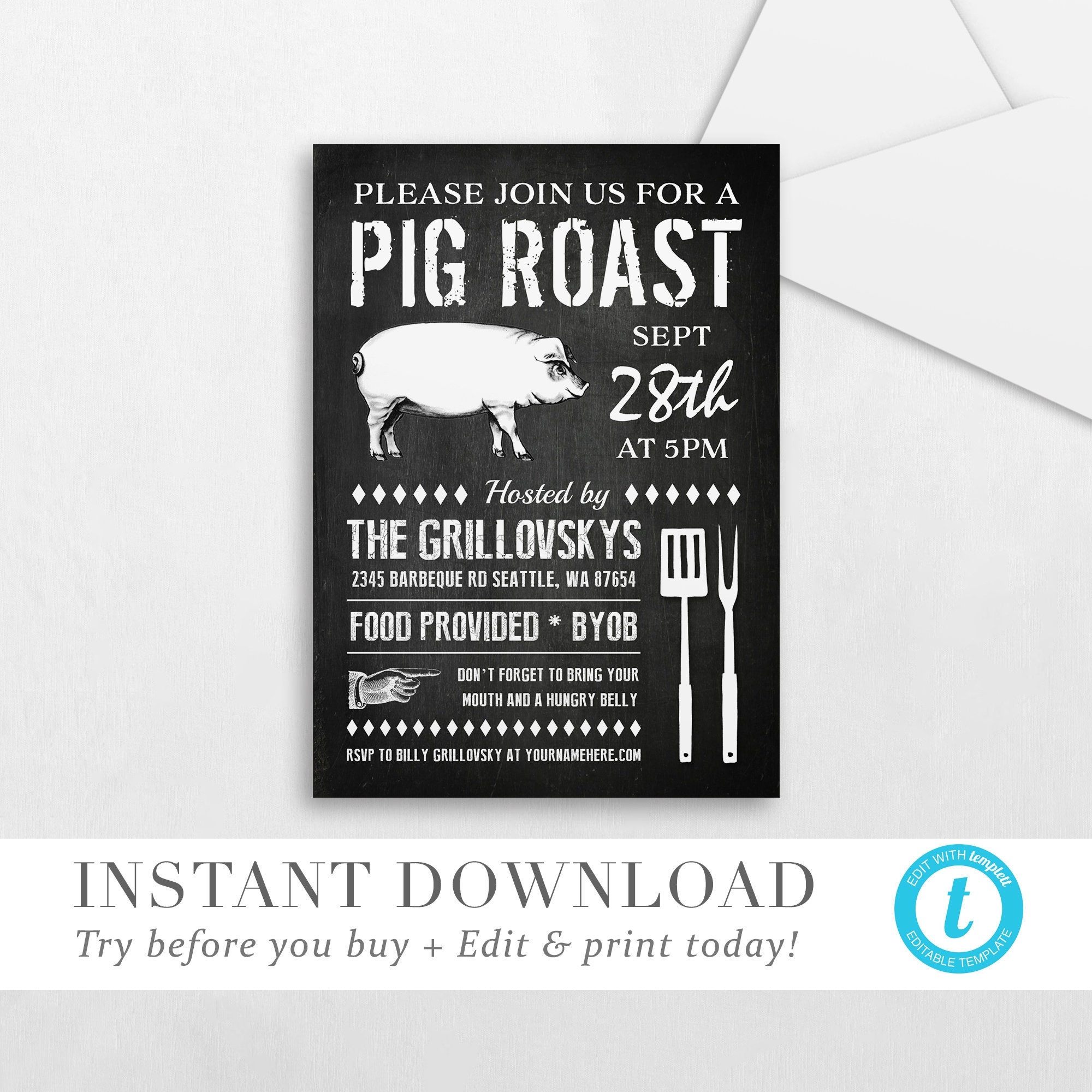 Free Printable Pig Roast Invitation Template Free Printable Pig Roast Invitation Template