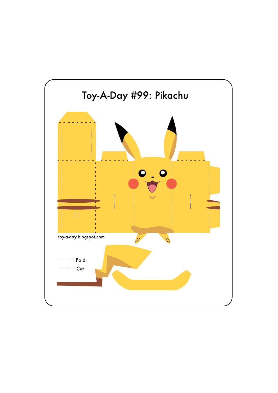 Pikachu Paper Toy Template Download Printable PDF Templateroller Pikachu Paper Toy Template Download Printable PDF Templateroller