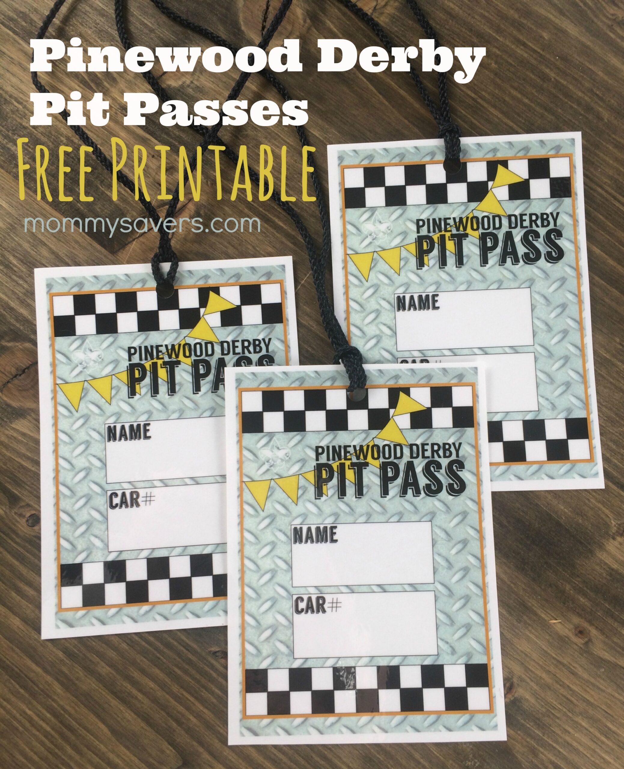 Free Printable Pit Pass Template
