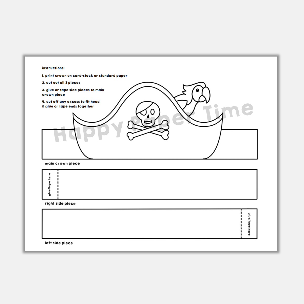 Free Printable Pirate Hats Template