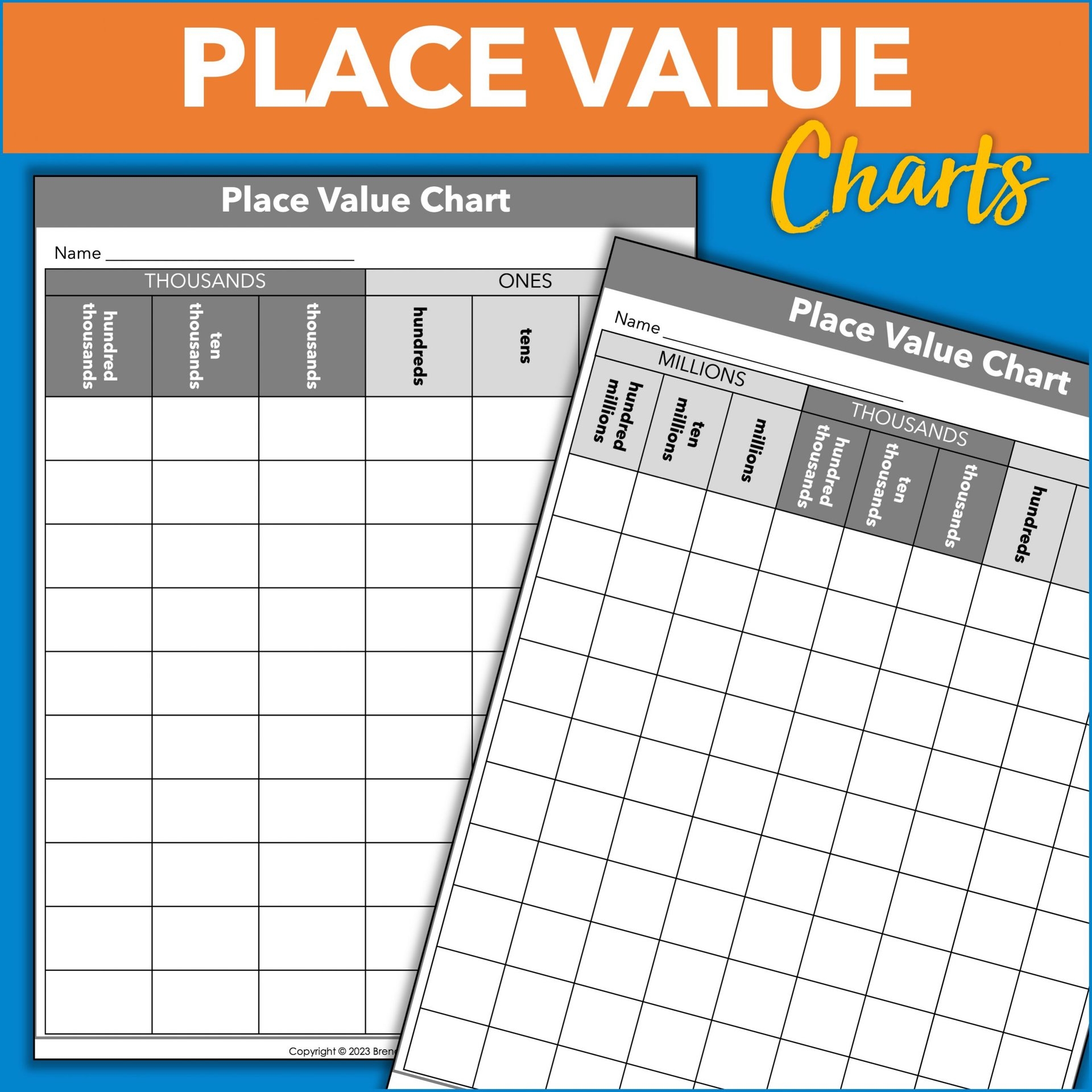 Free Printable Place Value Chart Template