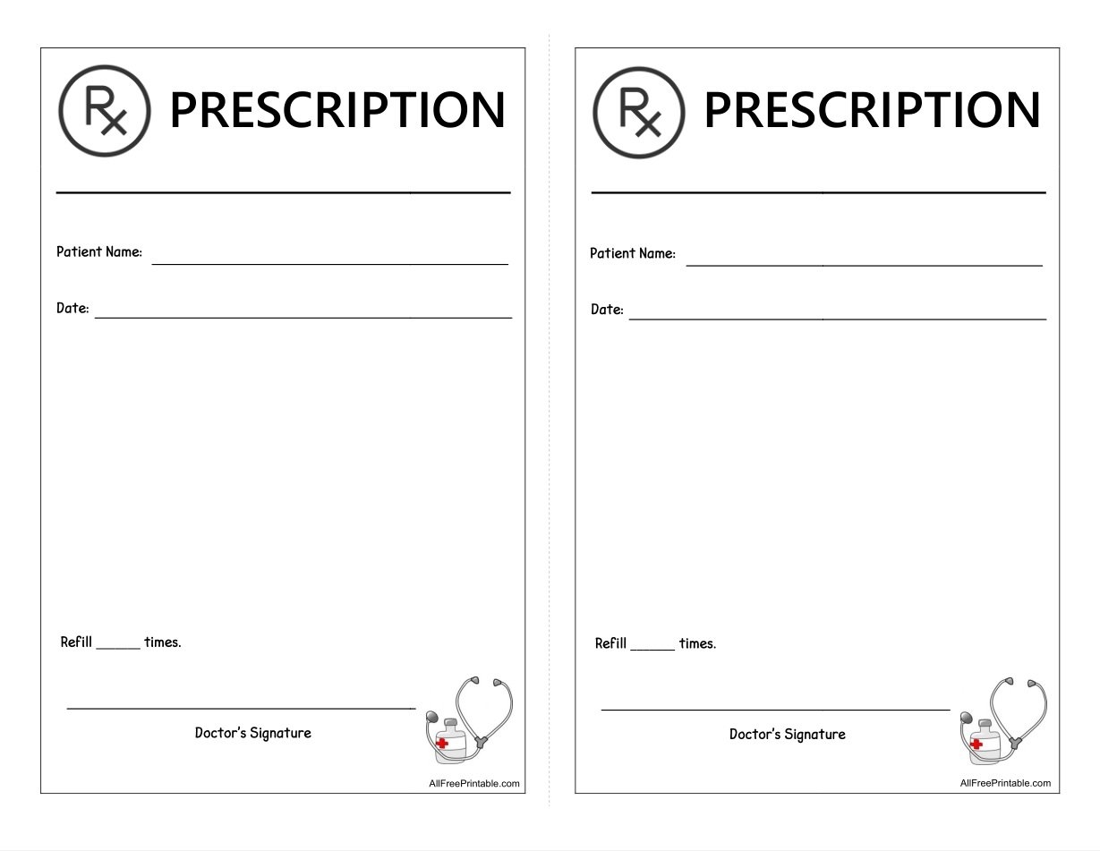 Play Doctor Prescription Free Printable Play Doctor Prescription Free Printable