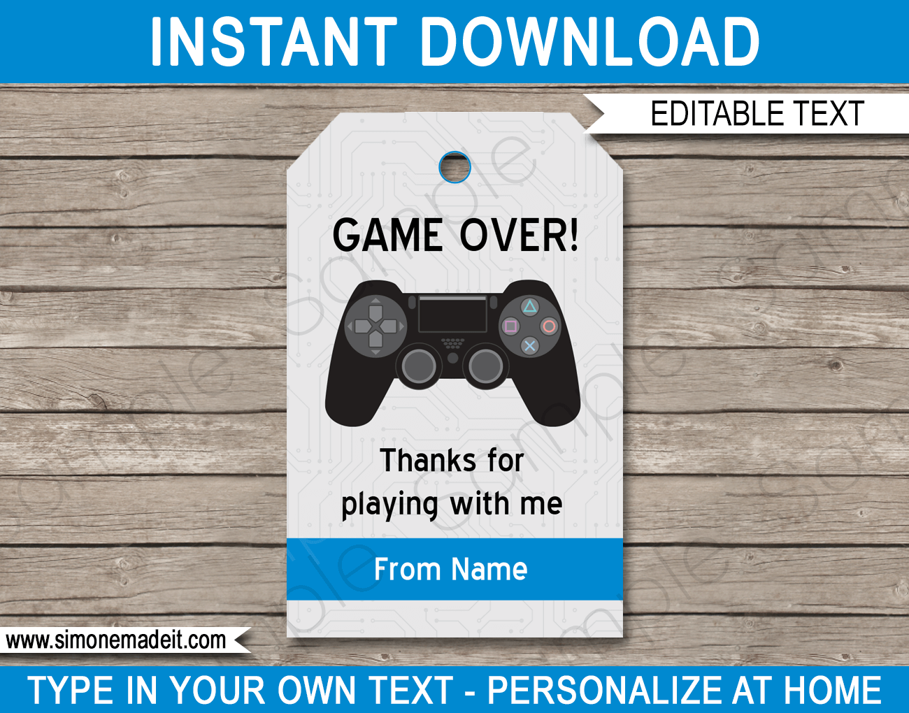 Playstation Birthday Party Printables Invitations U0026 Decorations Blue