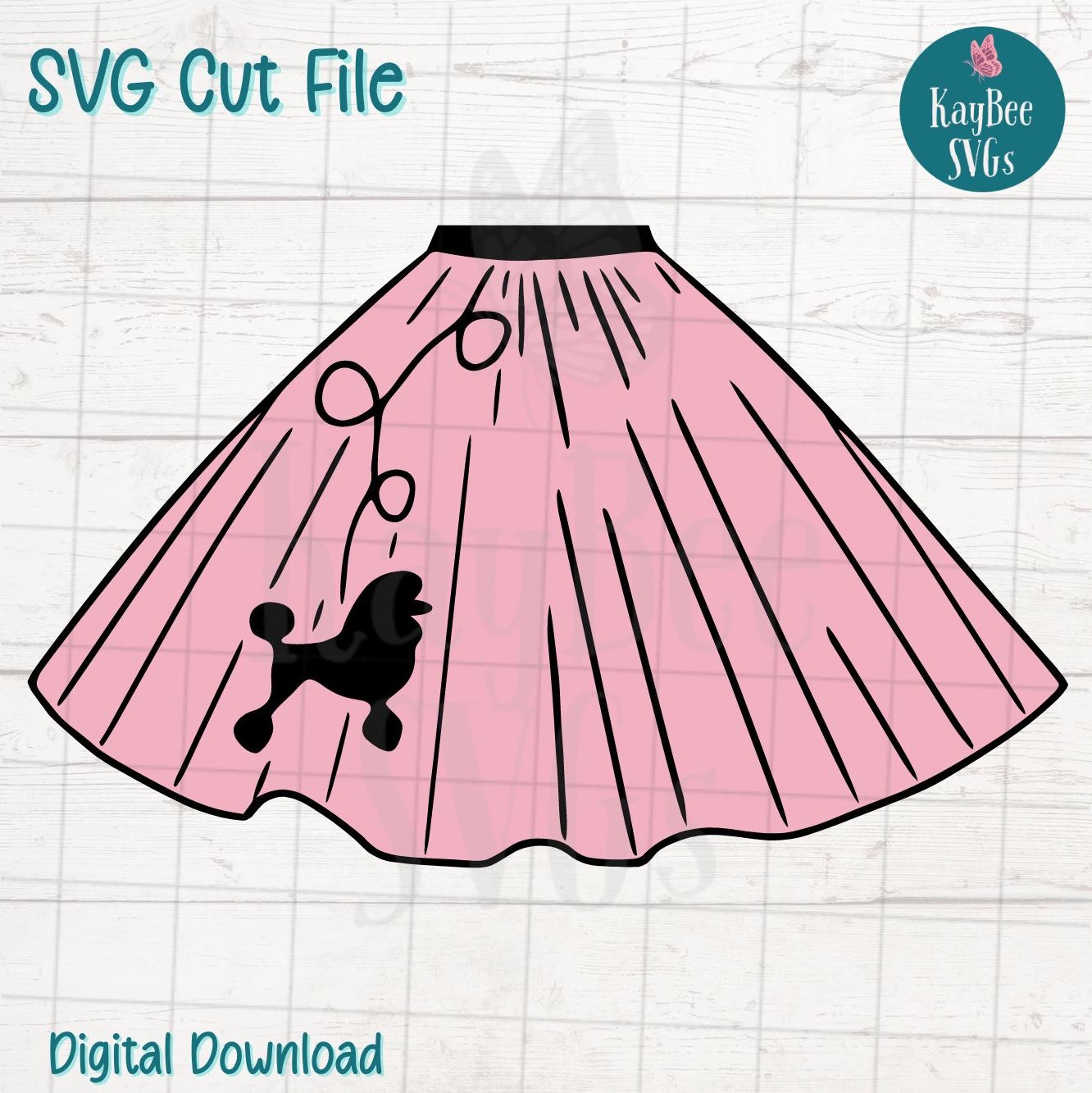 Poodle Skirt SVG PNG Cut Files For Cricut Silhouette Digital 