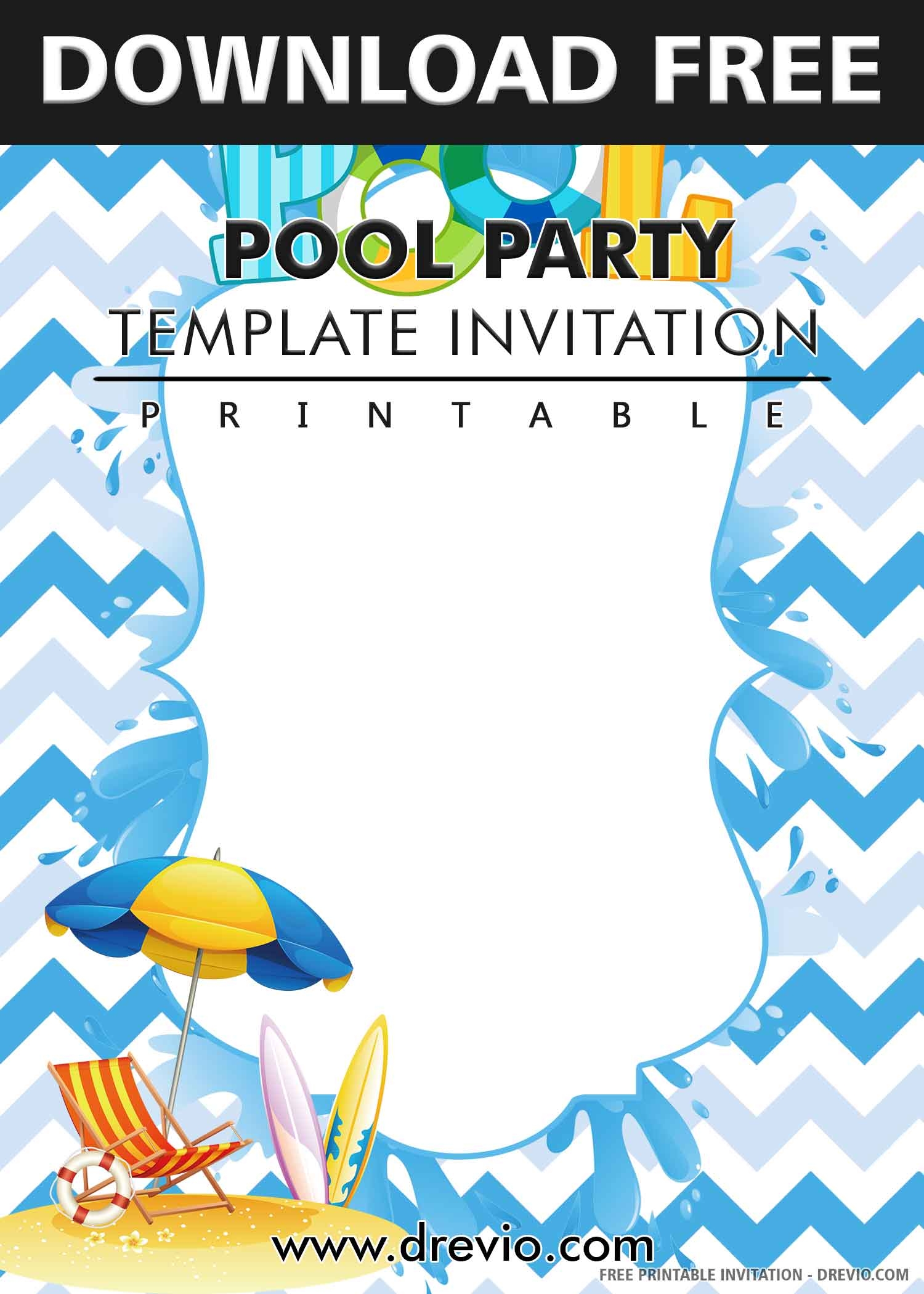 Free Printable Pool Party Invitation Template Free Printable Pool Party Invitation Template