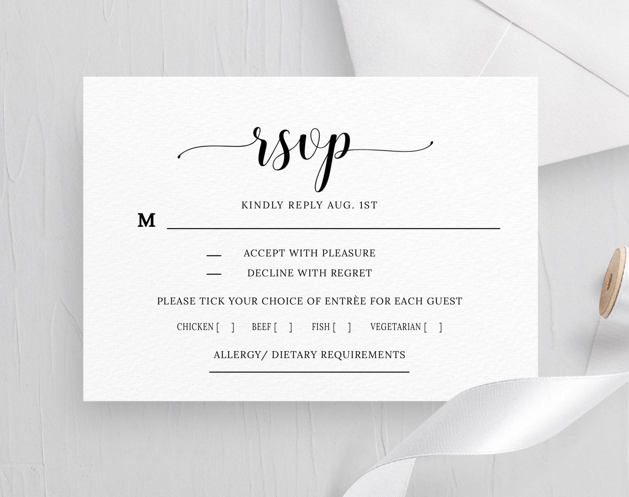 Postcard RSVP Template Printable RSVP Wedding Postcard Editable 