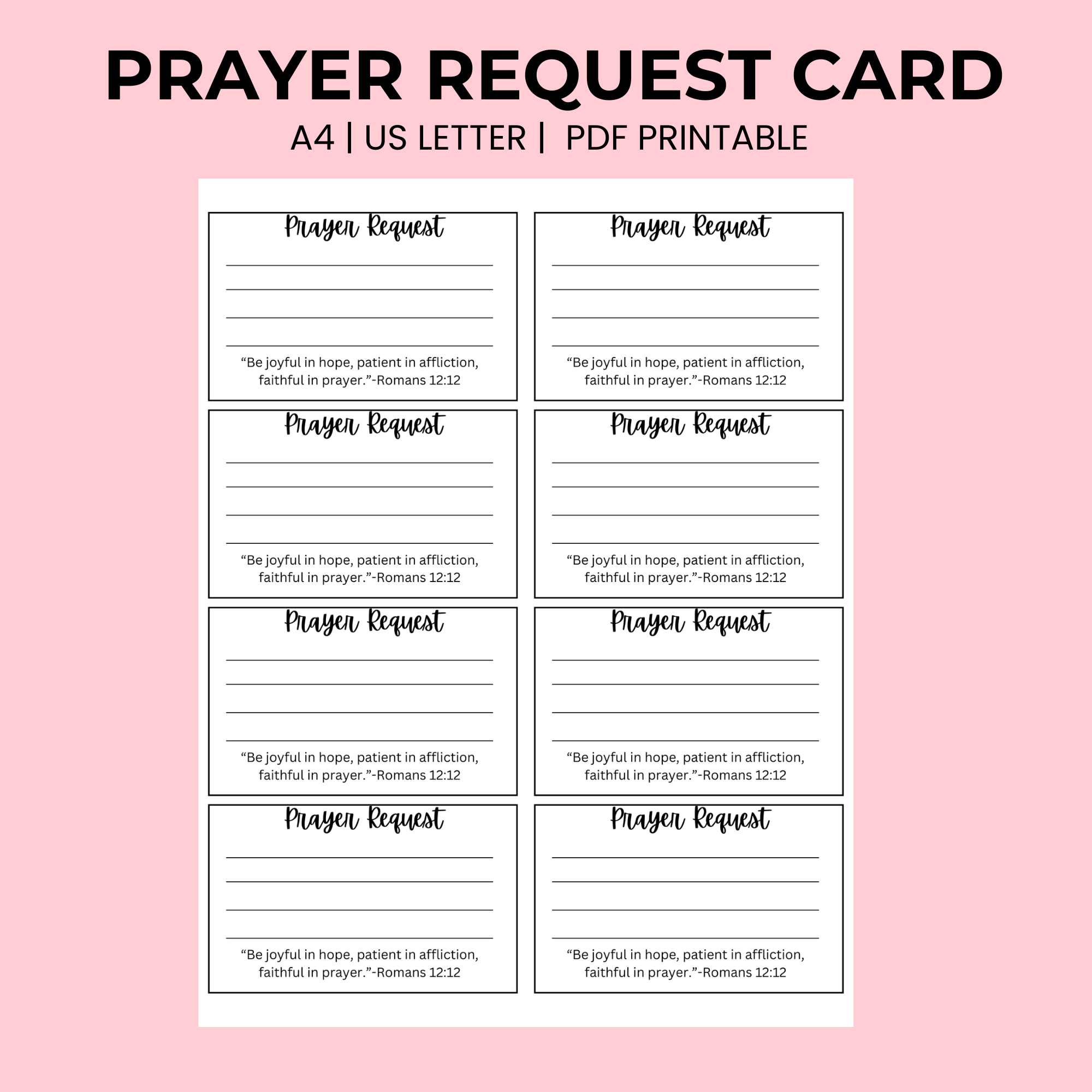 Prayer Request Card Printable Prayer Request Card Printable