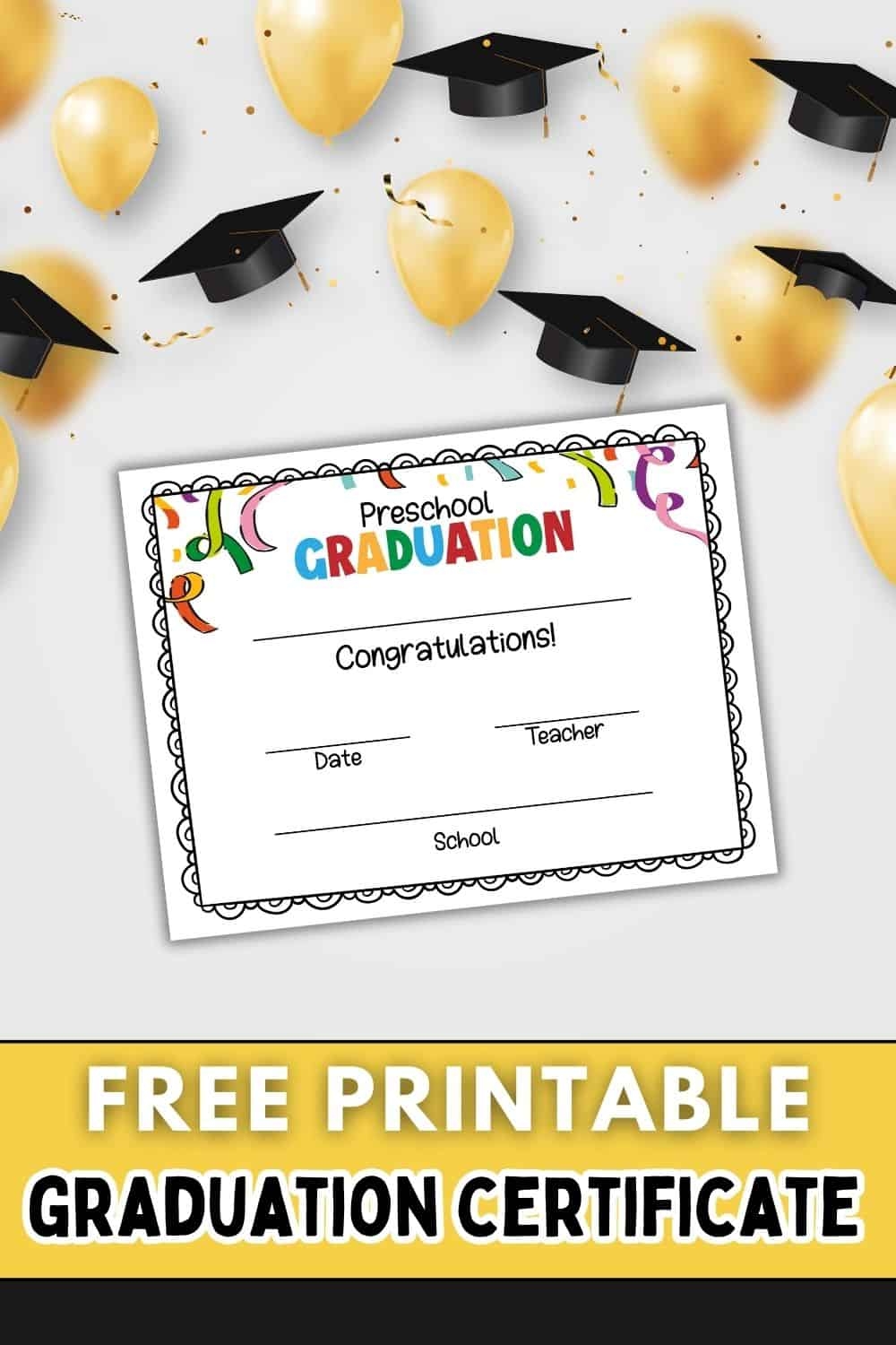 Preschool Graduation Certificate Free Printable