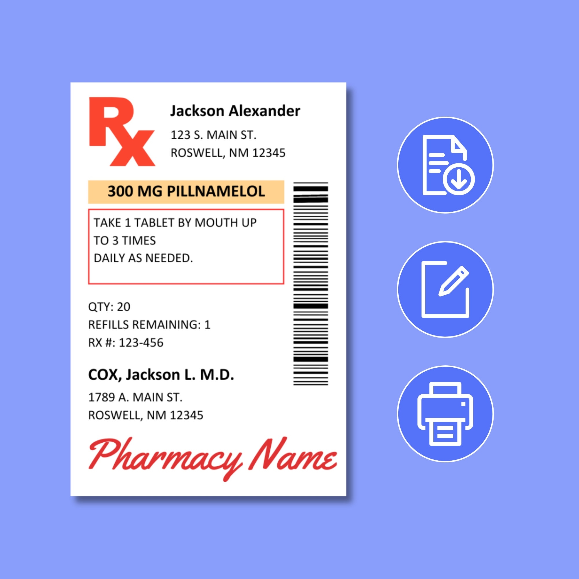 Prescription Label Template Editable RX Bottle Label Template Fun Pill Bottle Label Custom Prescription Bottle Label Medicine Label Prescription Label Template Editable RX Bottle Label Template Fun Pill Bottle Label Custom Prescription Bottle Label Medicine Label