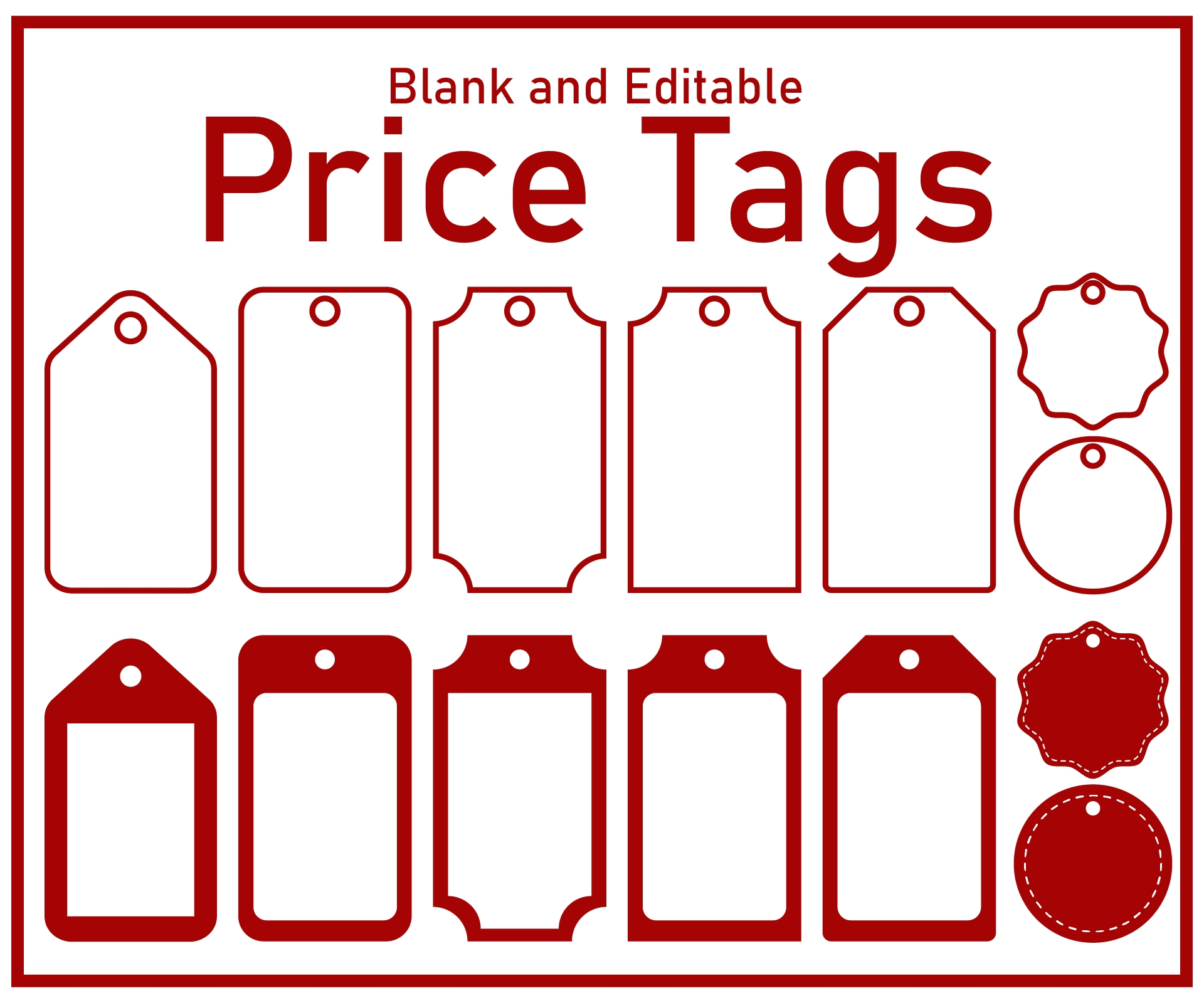 Free Printable Price Tags Labels Template