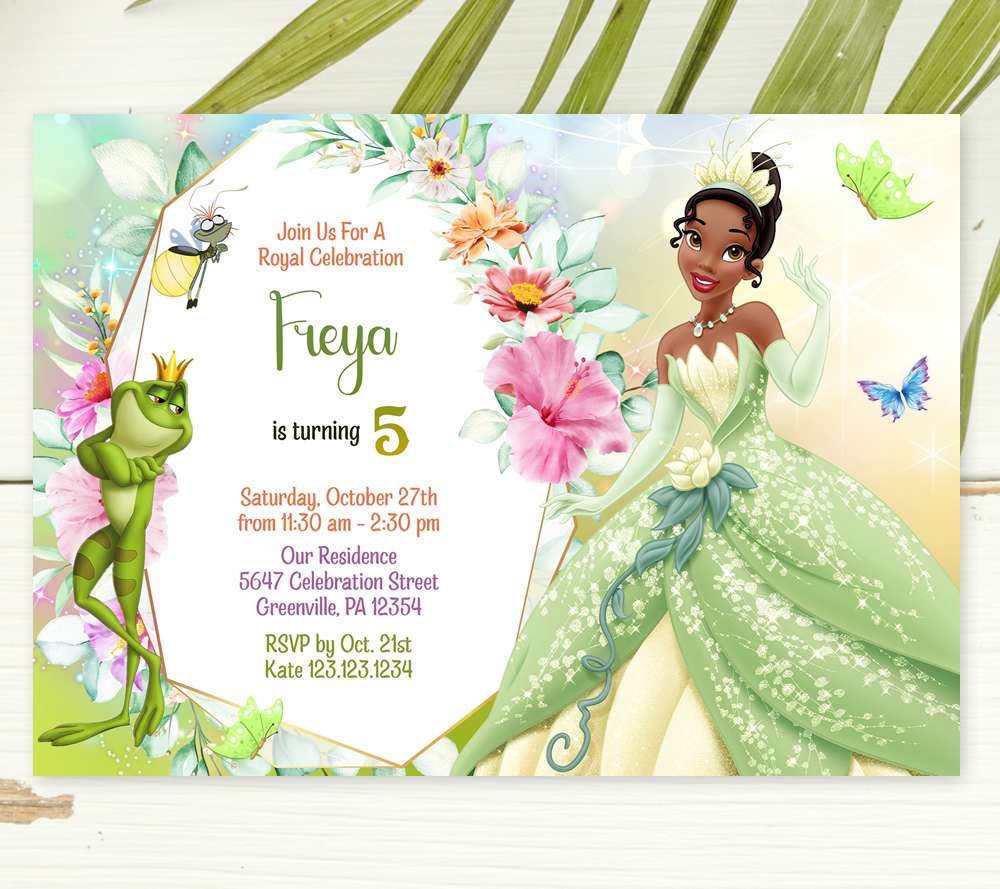 Free Printable Princess Tiana Invitation Template
