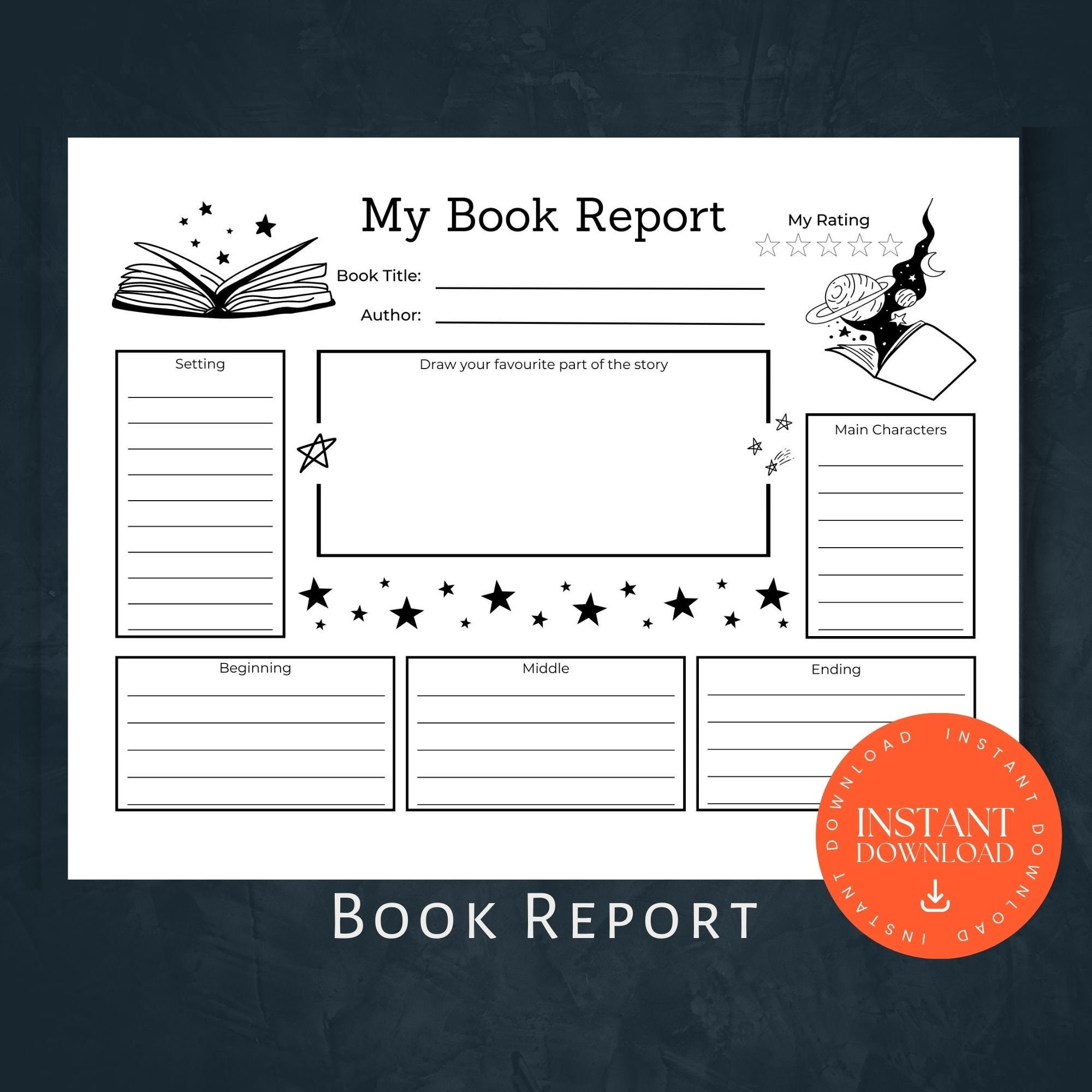 Printable Book Report INSTANT DOWNLOAD Printable Activity Book Report Template Book Review Book Report Printable Home School Reading Printable Book Report INSTANT DOWNLOAD Printable Activity Book Report Template Book Review Book Report Printable Home School Reading