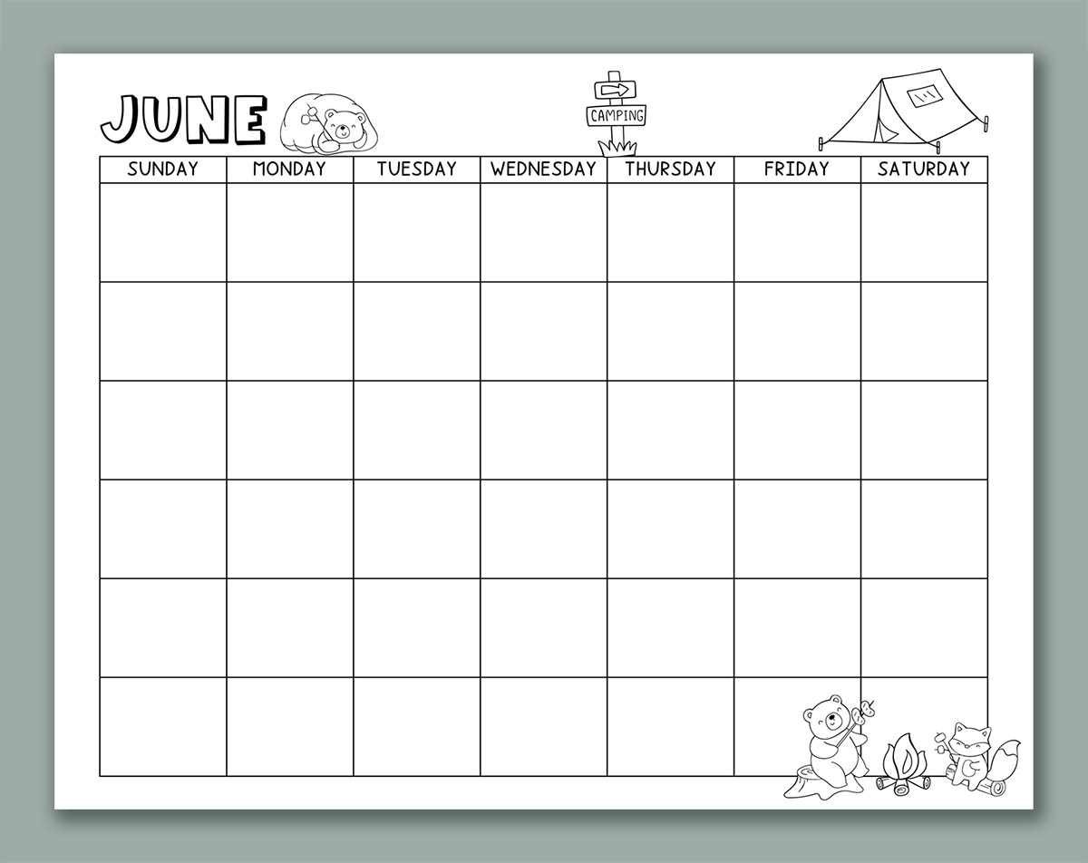 Free Printable Kids Calendar Templates Free Printable Kids Calendar Templates