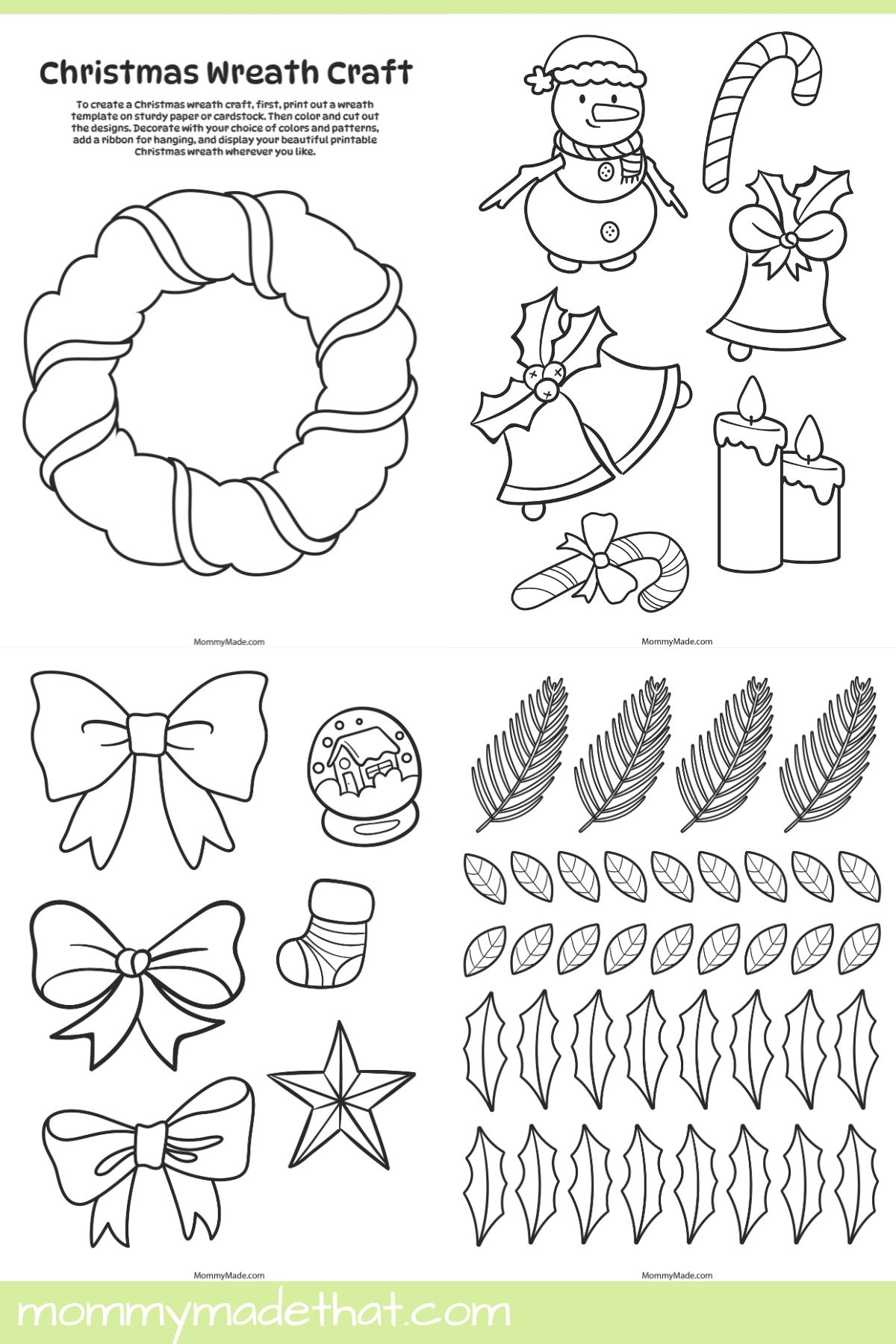 Free Printable Printable Wreath Template Free Printable Printable Wreath Template