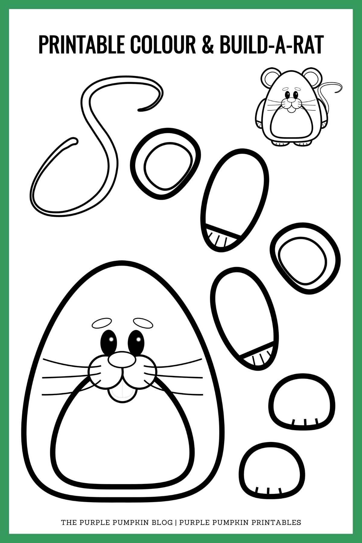 Printable Color U0026 Build A Rat