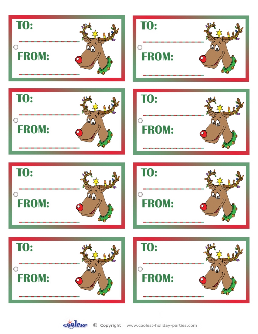 Free Printable Reindeer Christmas Tags Templates