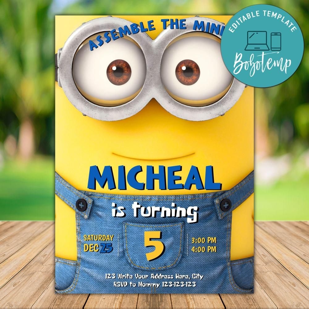 Free Printable Minion Invitations Template