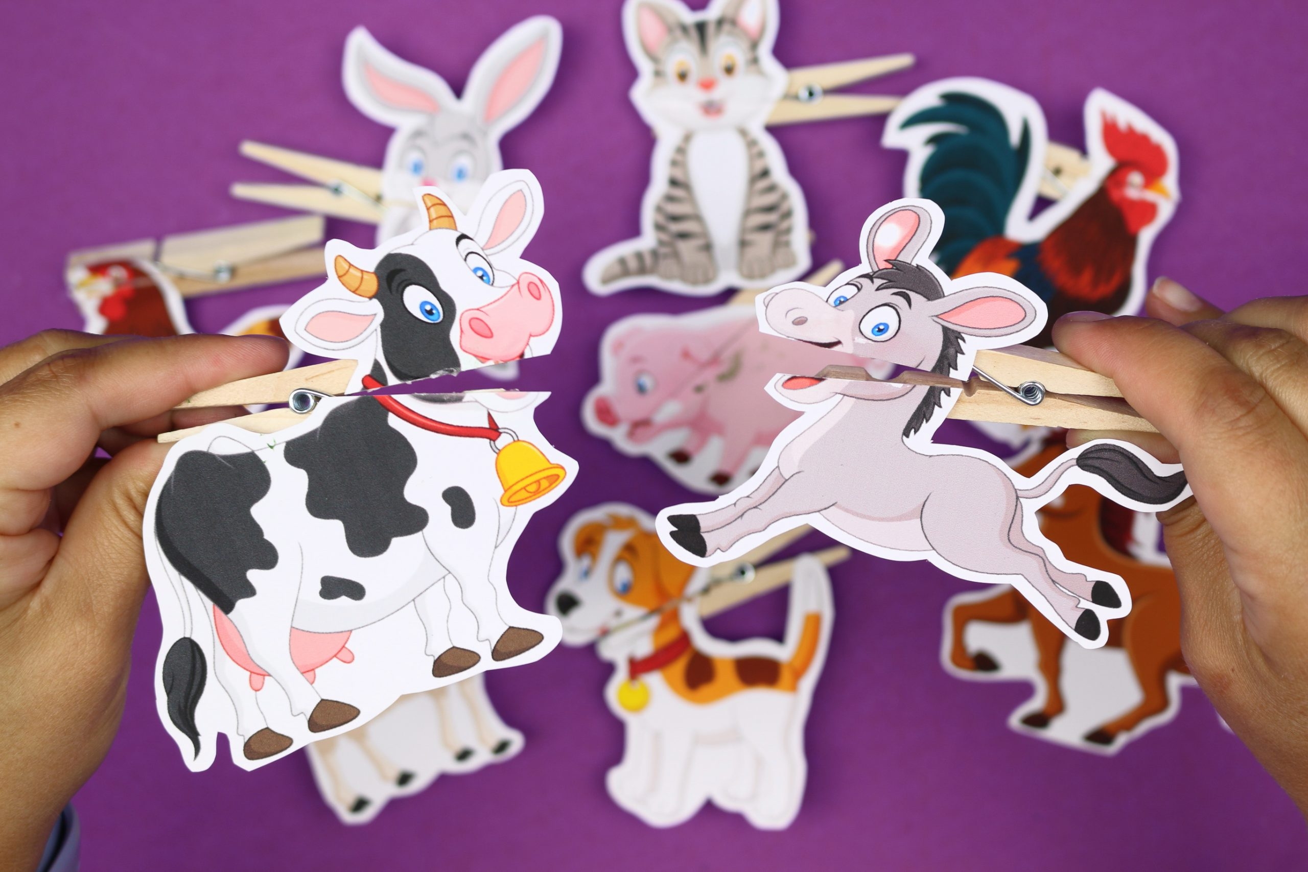 PRINTABLE FARM ANIMAL CLOTHESPIN PUPPETS Crafts Mad In Crafts PRINTABLE FARM ANIMAL CLOTHESPIN PUPPETS Crafts Mad In Crafts