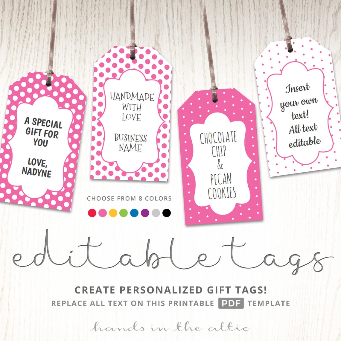 Printable Favor Tags Polka Dots