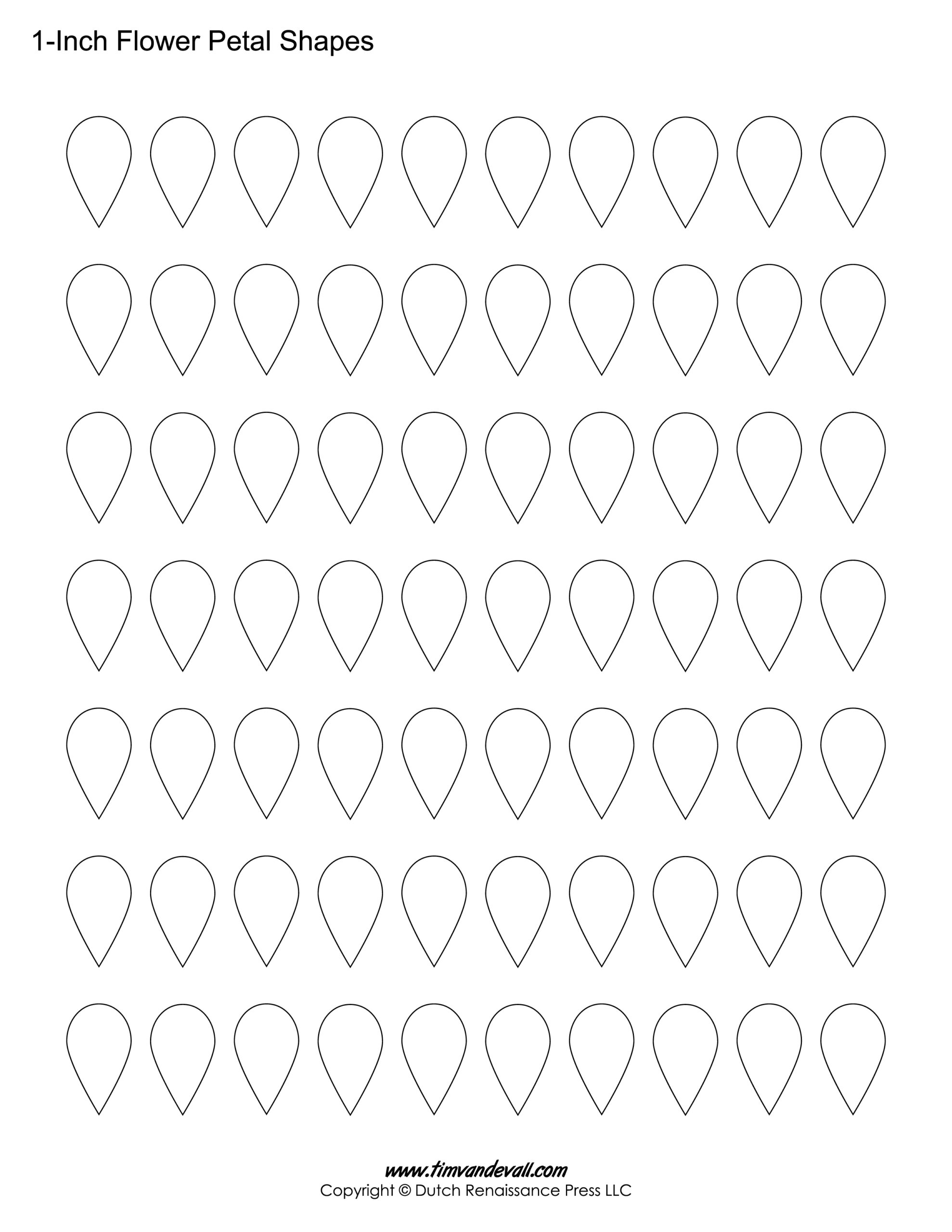 Printable Flower Petal Templates For Making Paper Flowers