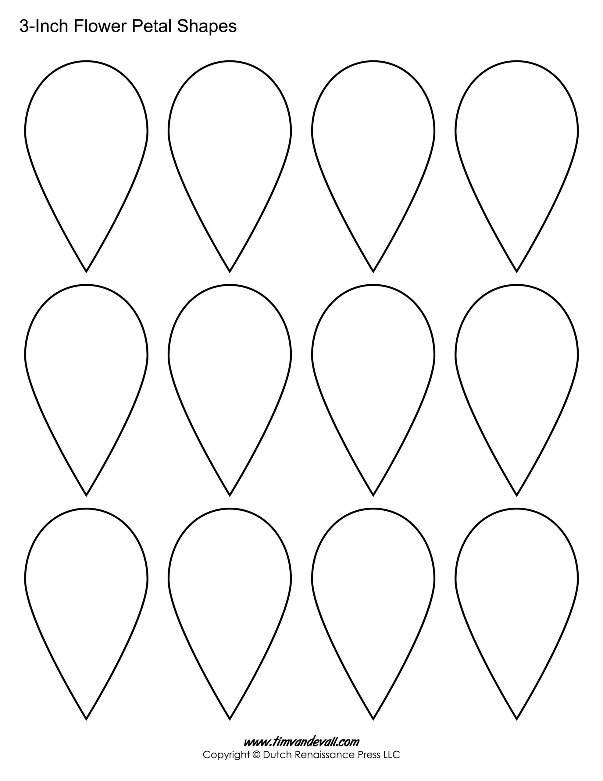 Free Printable Paper Flower Petal Templates