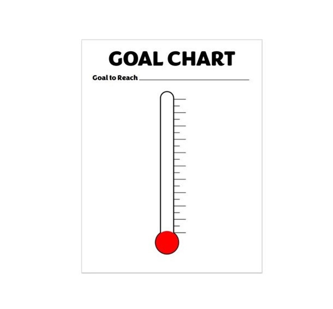 Printable Goal Thermometer Chart Track The Progress Of Your Goals PDF File Etsy Australia
