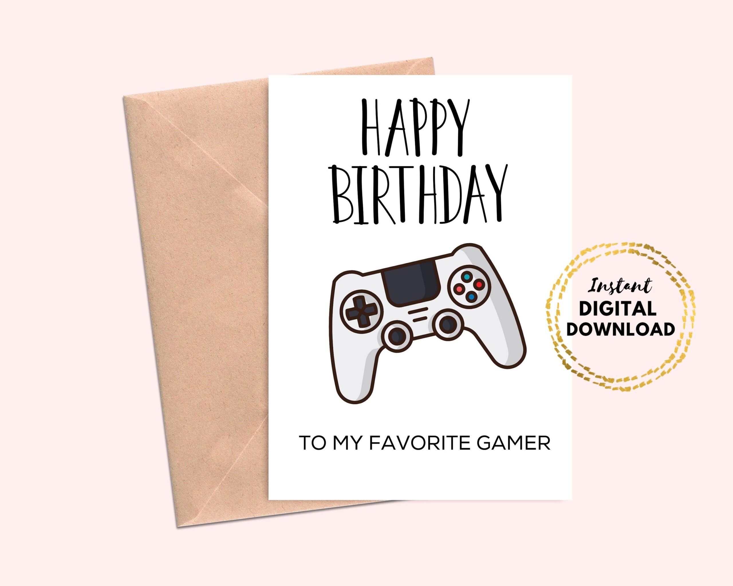 Printable Happy Birthday Gamer Birthday Card 5x7 Blank Birthday Card For Gamers Etsy
