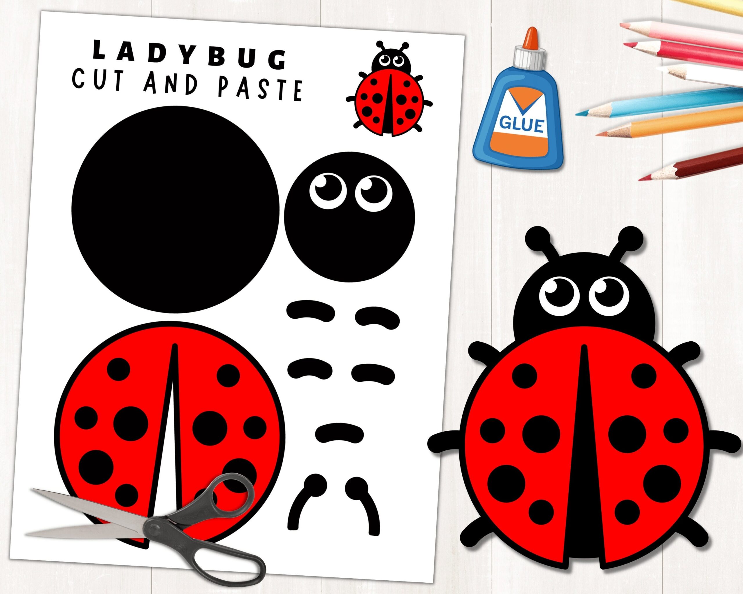 Printable Ladybug Craft Template For Kids Spring Activity 