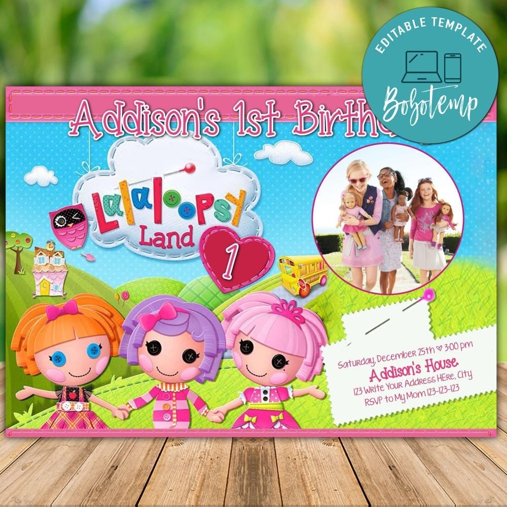 Printable Lalaloopsy Birthday Invitation With Photo DIY Bobotemp