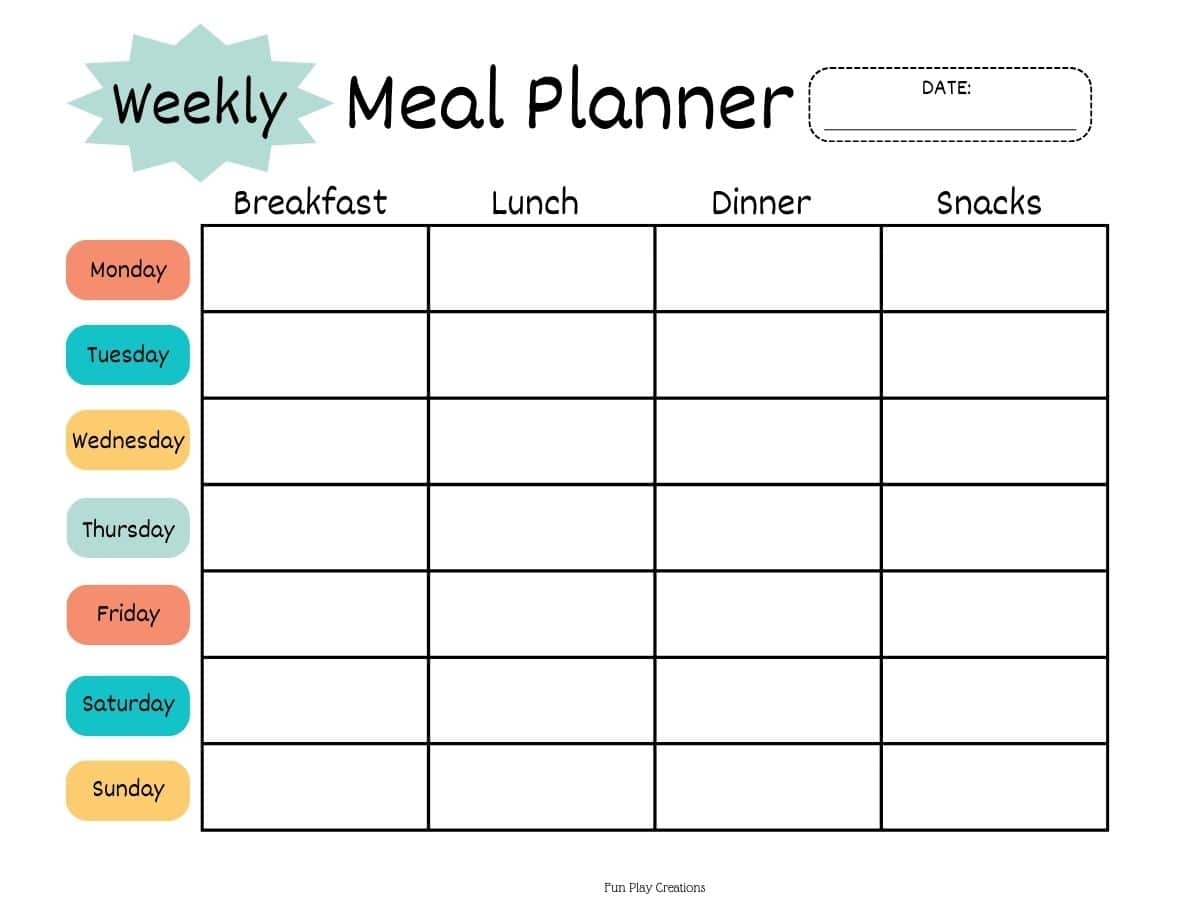 Printable Meal Planner Templates Free PDF 