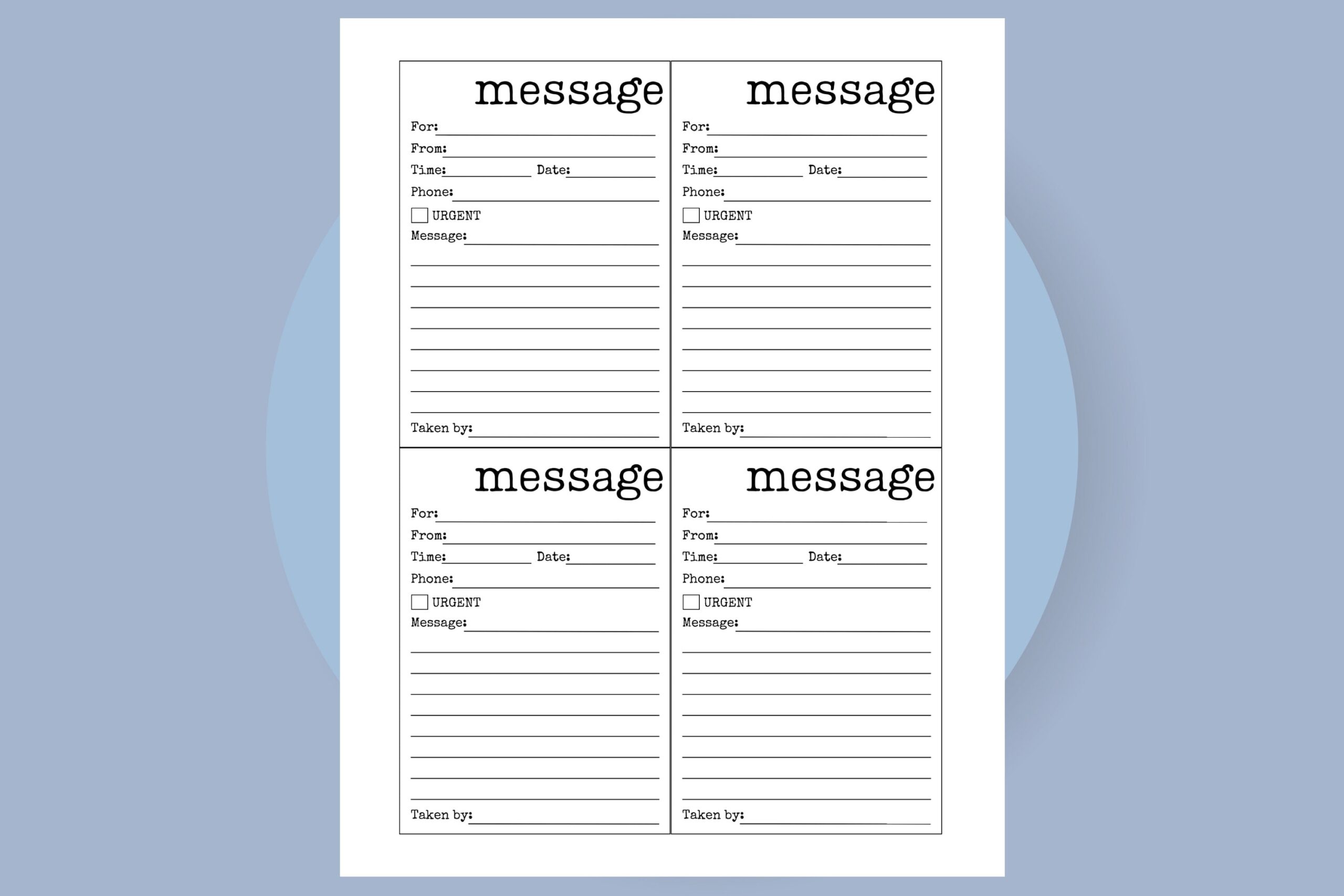 Free Printable Phone Messages Templates
