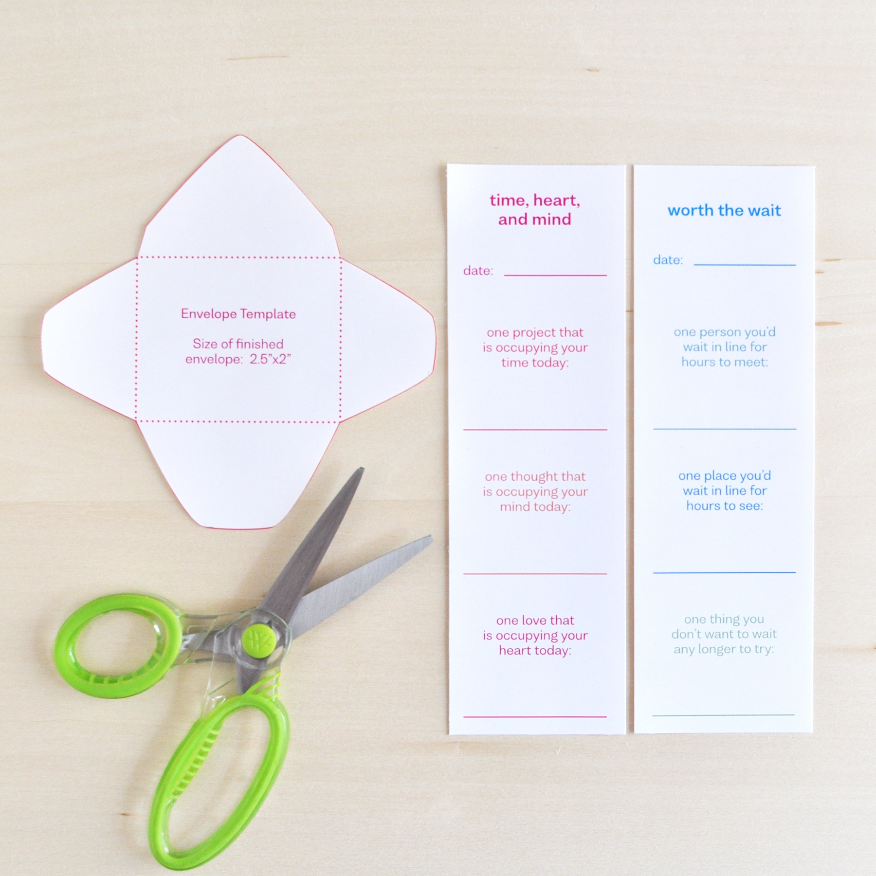 Printable Mini Guided Journal And Envelope Template Christie Zimmer