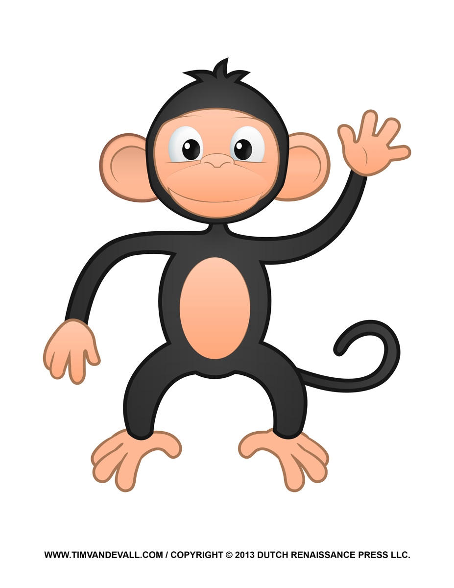 Printable Monkey Clipart Coloring Pages Cartoon U0026 Crafts For Kids