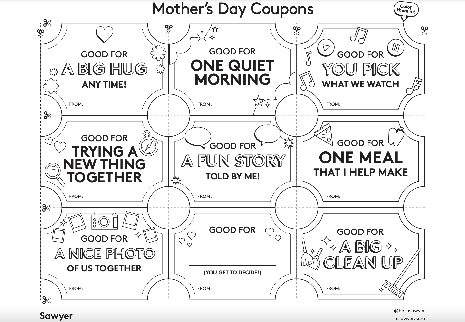 Free Printable Mothers Day Coupon Templates