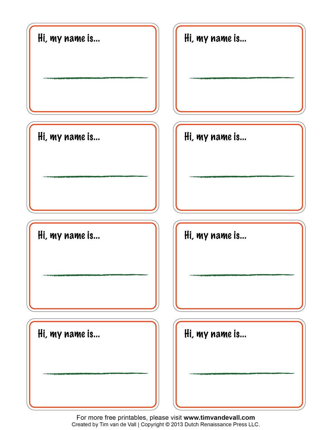 Free Printable Name Templates For Preschool